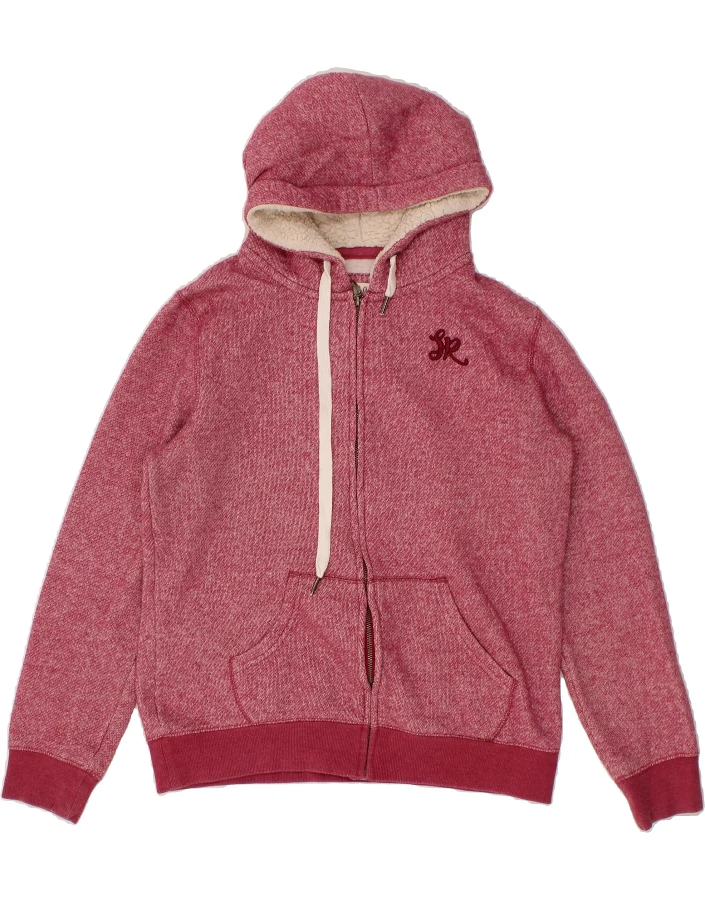 SALTROCK Girls Zip Hoodie Sweater 13-14 Years Burgundy Cotton