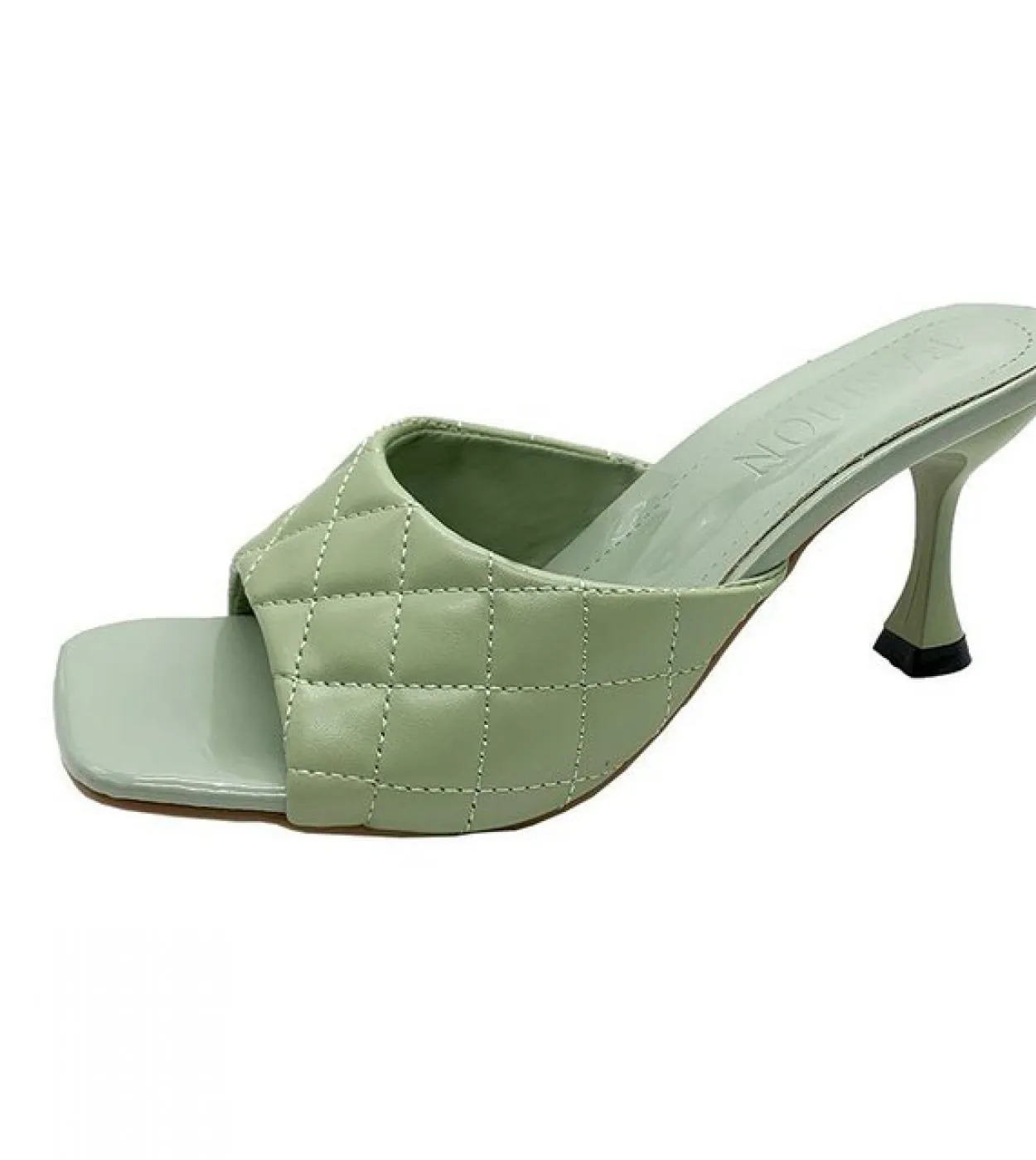 Sandali con tacco alto da donna Pantofole con tacco alto da donna Punta quadrata Tacco sottile Moda femminile Scivoli Scarpe est