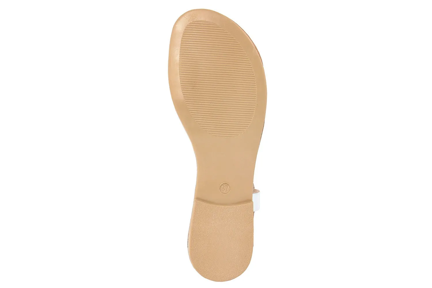 Sandali Flat Made in Italy in pelle colore Argentato