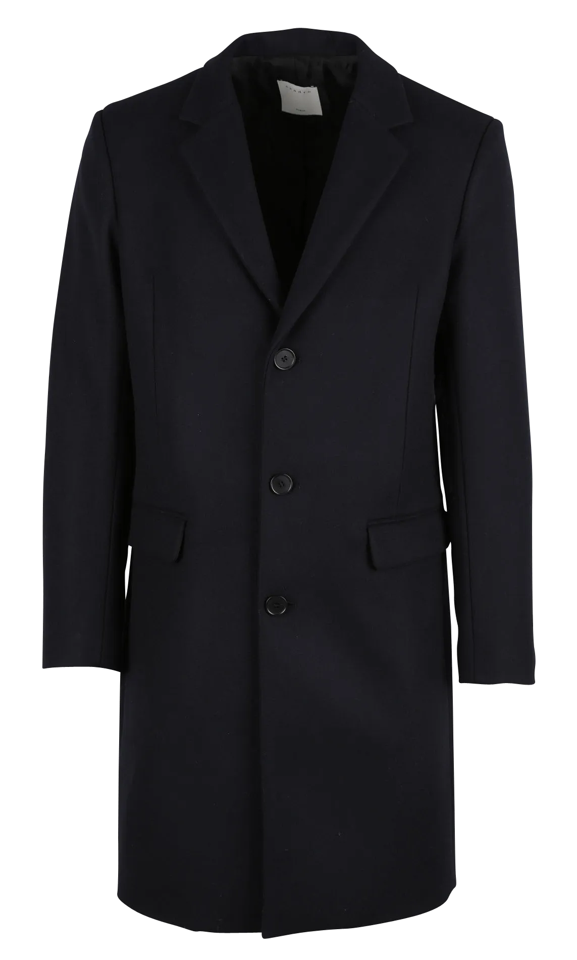  SANDRO   Cappotto con revers regular fit in misto lana | Blu