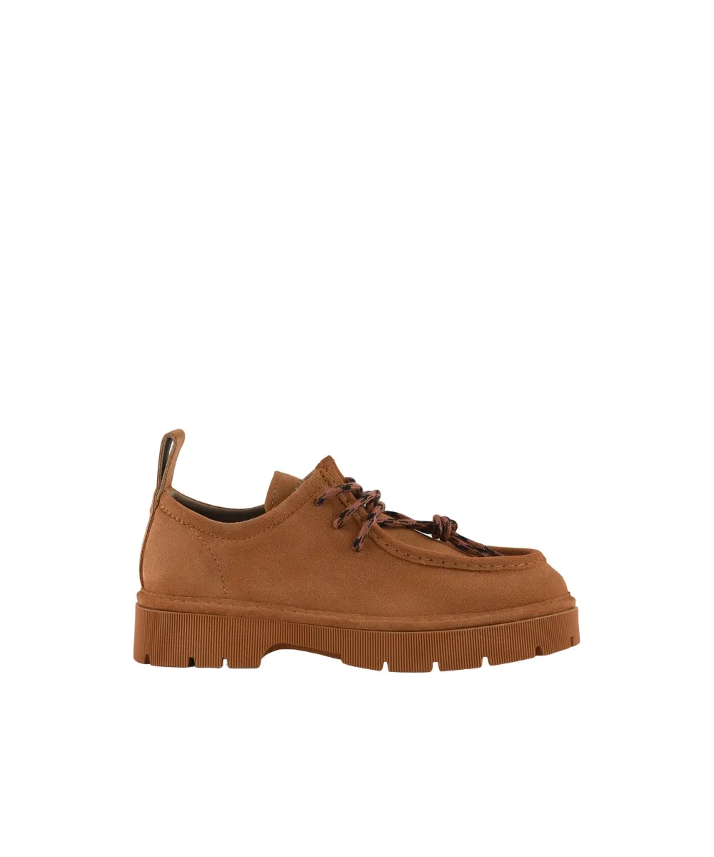 Scarpa Allacciata P99 In Suede Cuoio