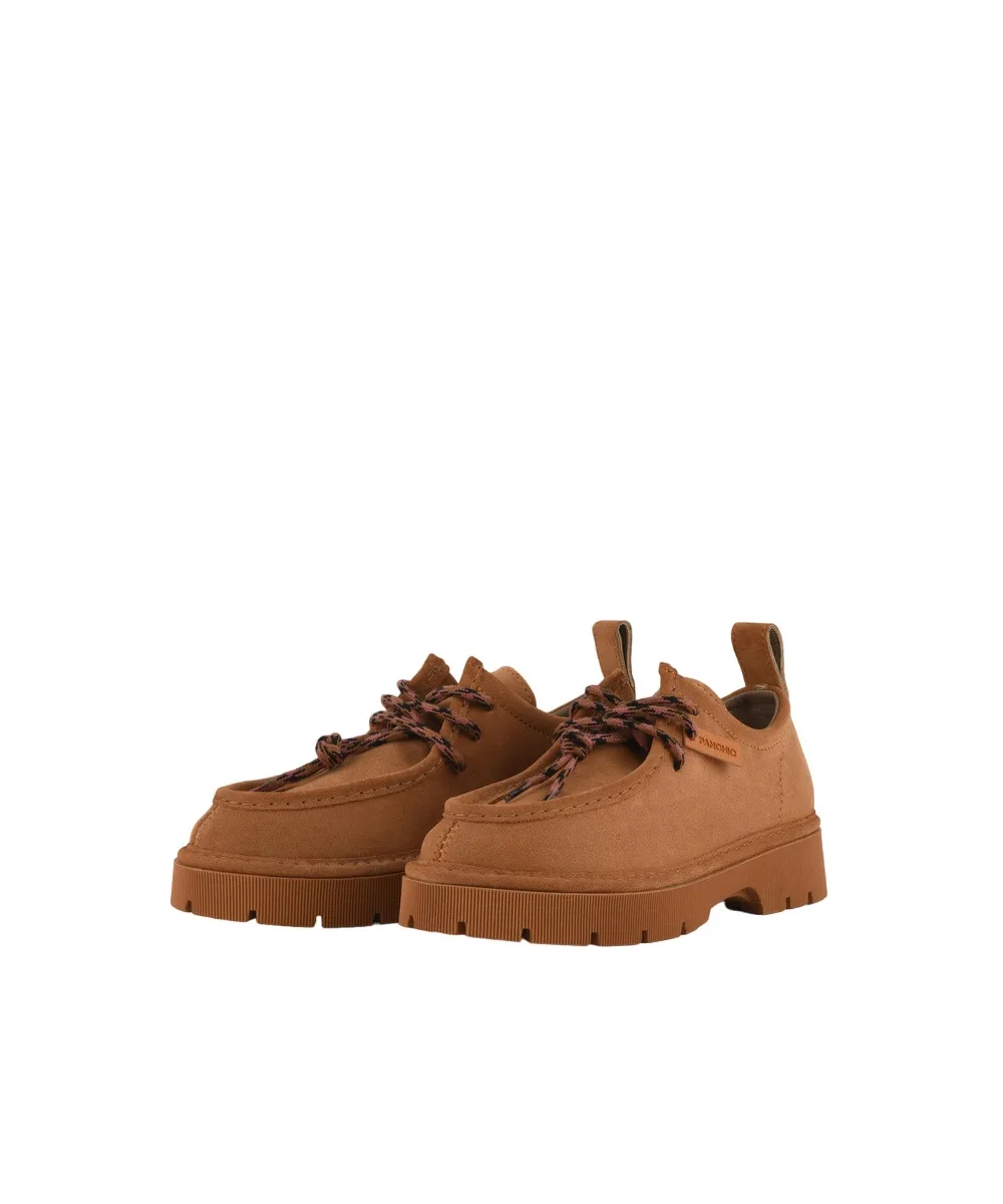 Scarpa Allacciata P99 In Suede Cuoio