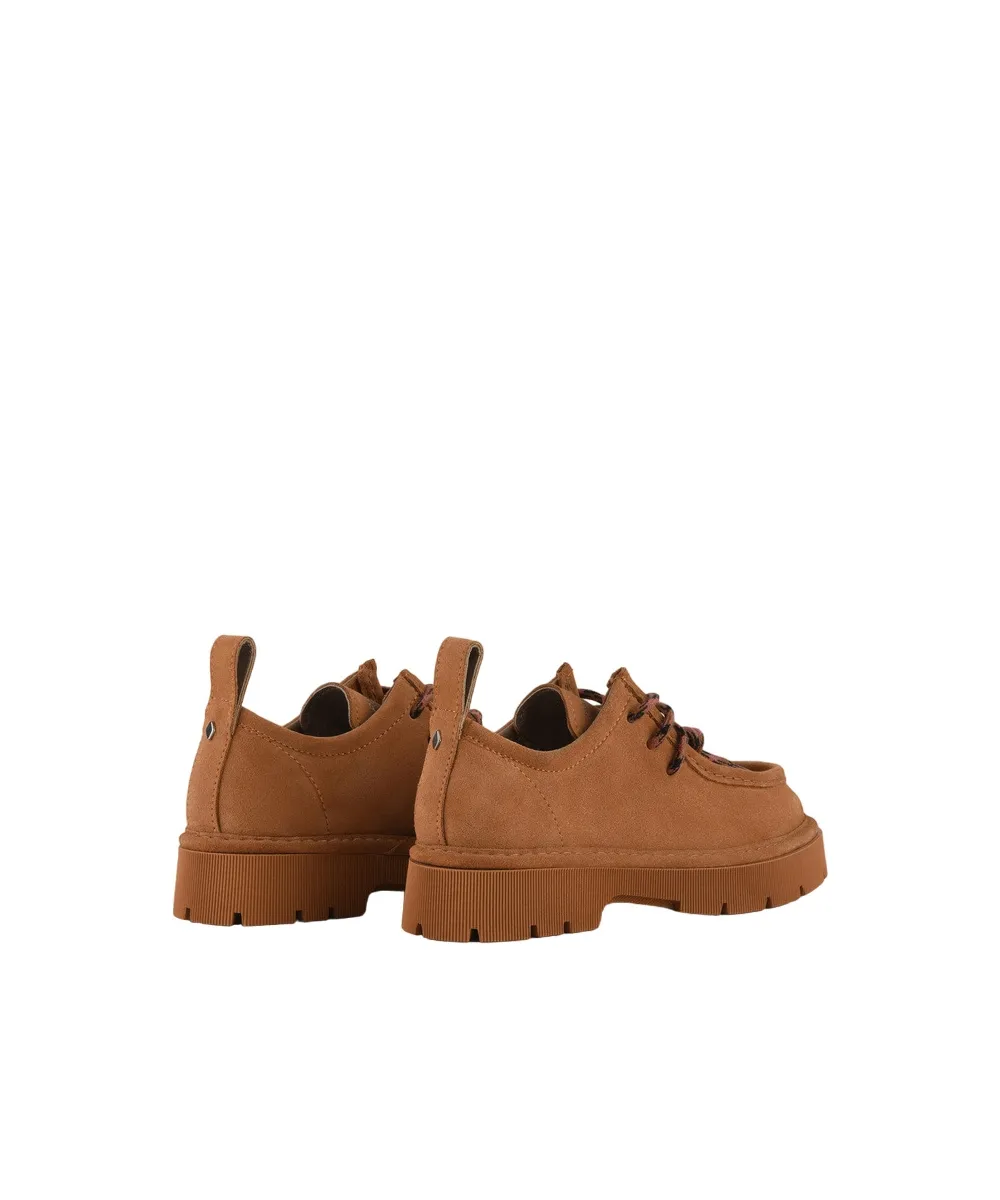 Scarpa Allacciata P99 In Suede Cuoio