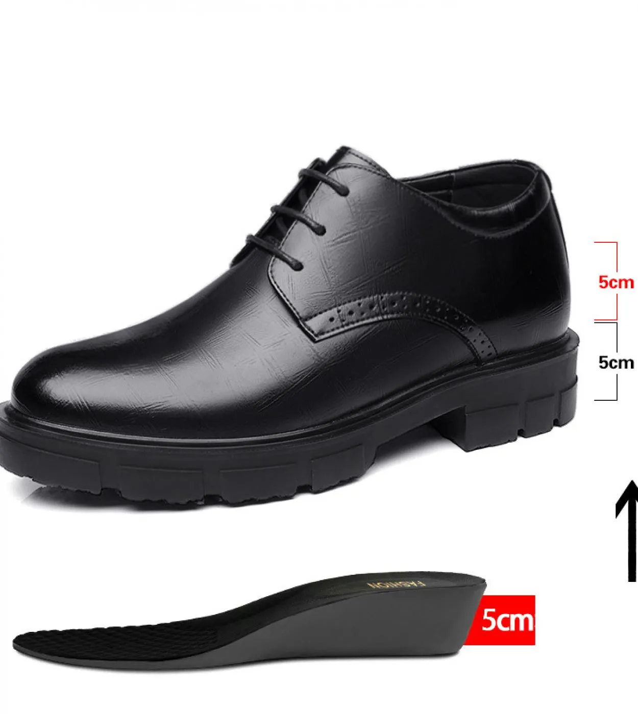 Scarpe con tacco nascosto Scarpe da uomo in pelle Scarpe da sposo Scarpe da uomo con tacco da uomo Taglia 44