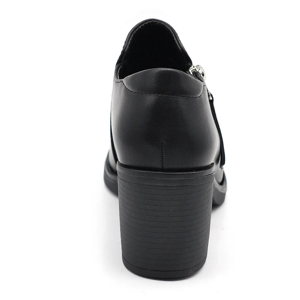 Scarpe Da Donna Con Tacco Medio Zip Cerniera 9421