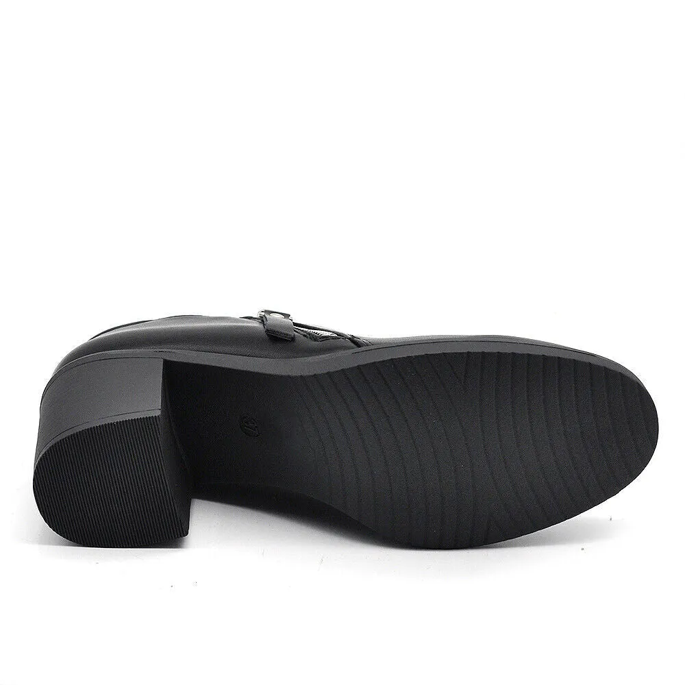 Scarpe Da Donna Con Tacco Medio Zip Cerniera 9421