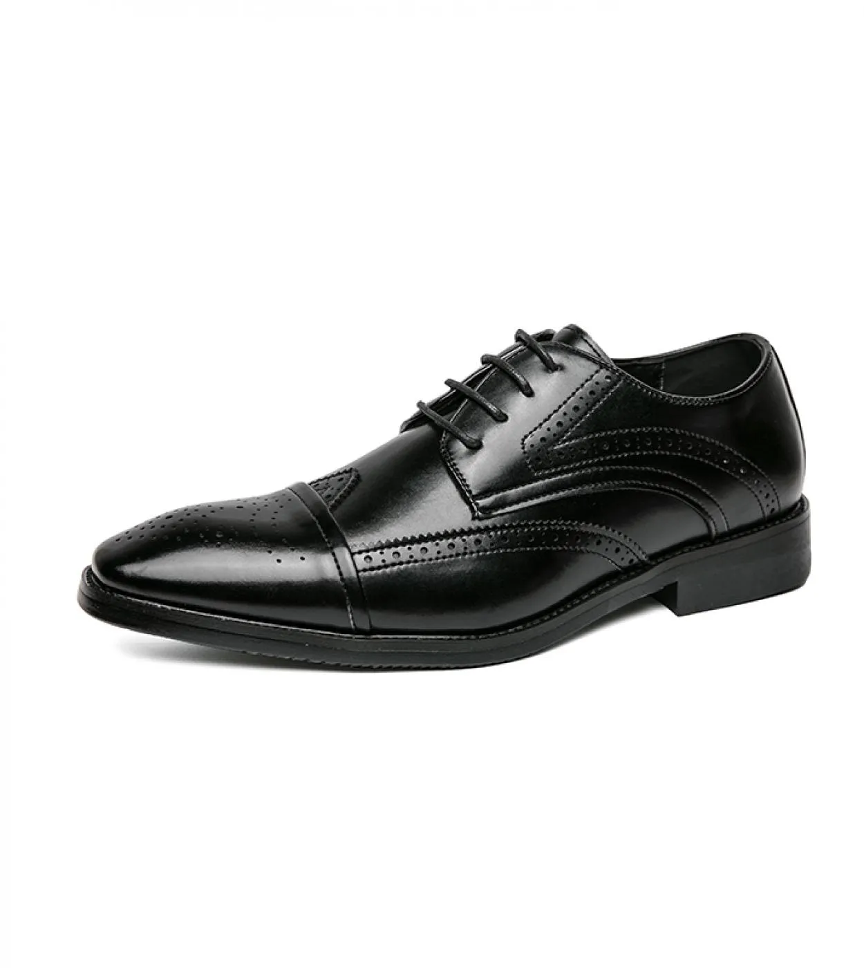 Scarpe da uomo in pelle con intaglio Brock Abito Scarpe da ufficio da lavoro Scarpe derby da uomo per feste di nozze Scarpe a pu