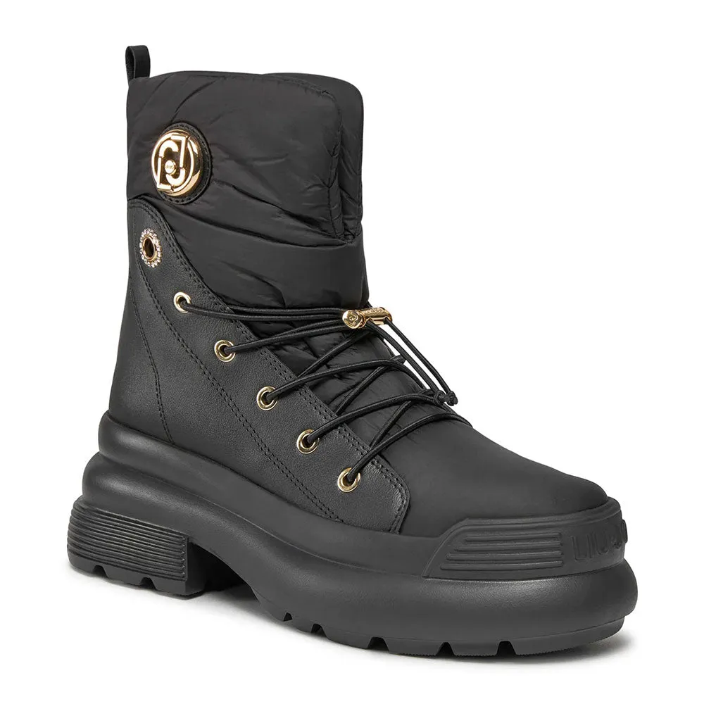 Scarpe Donna LIU JO Amy 15 Anfibi in Nylon Imbottito colore Nero