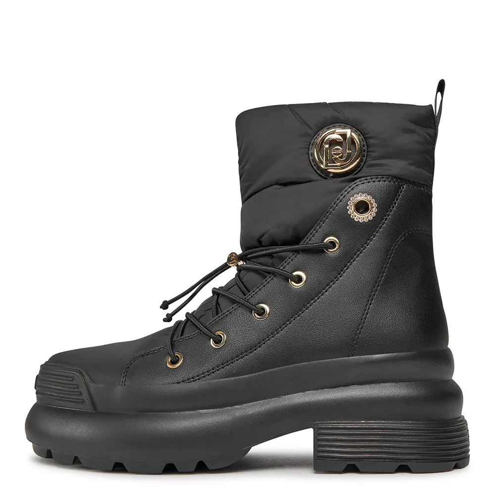 Scarpe Donna LIU JO Amy 15 Anfibi in Nylon Imbottito colore Nero