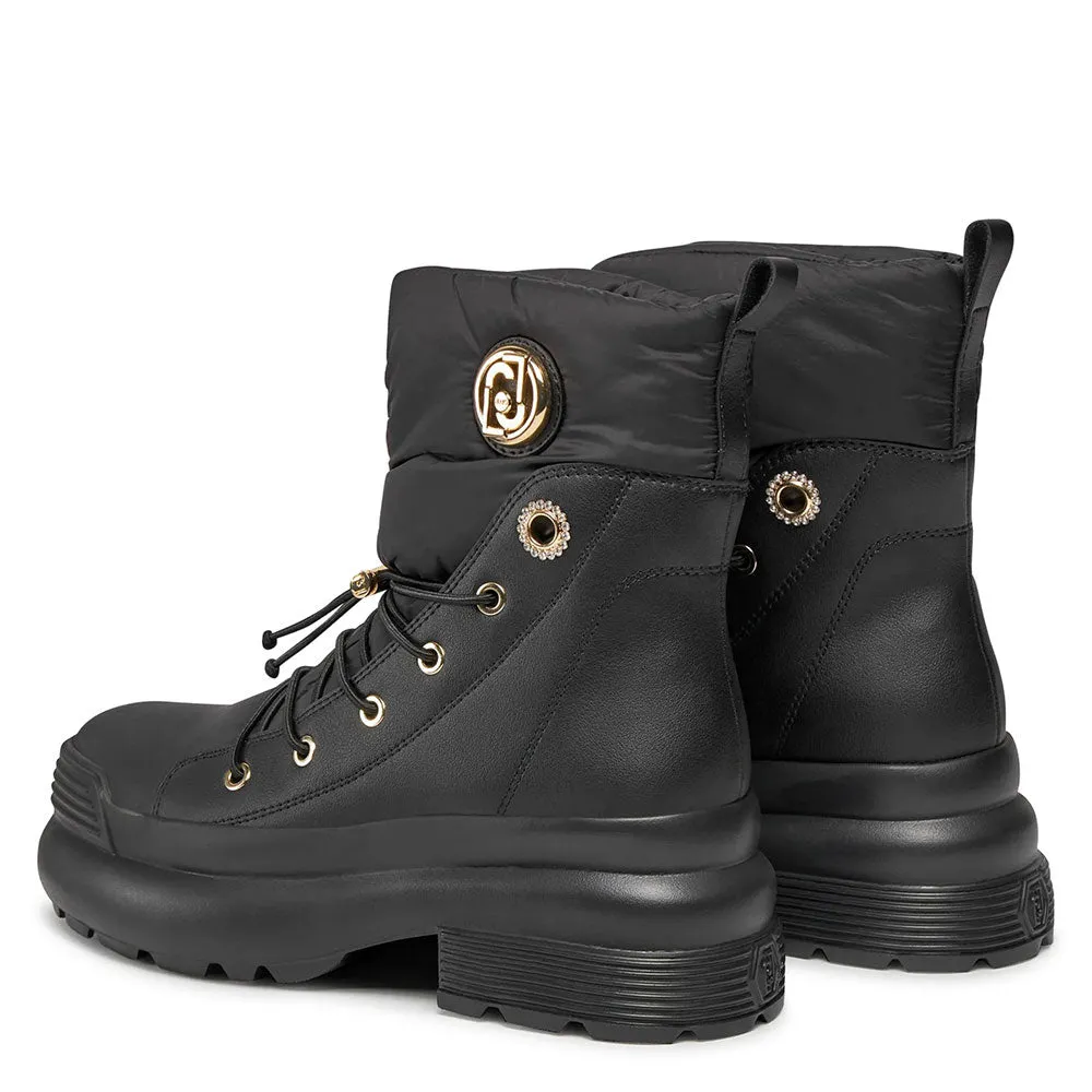 Scarpe Donna LIU JO Amy 15 Anfibi in Nylon Imbottito colore Nero