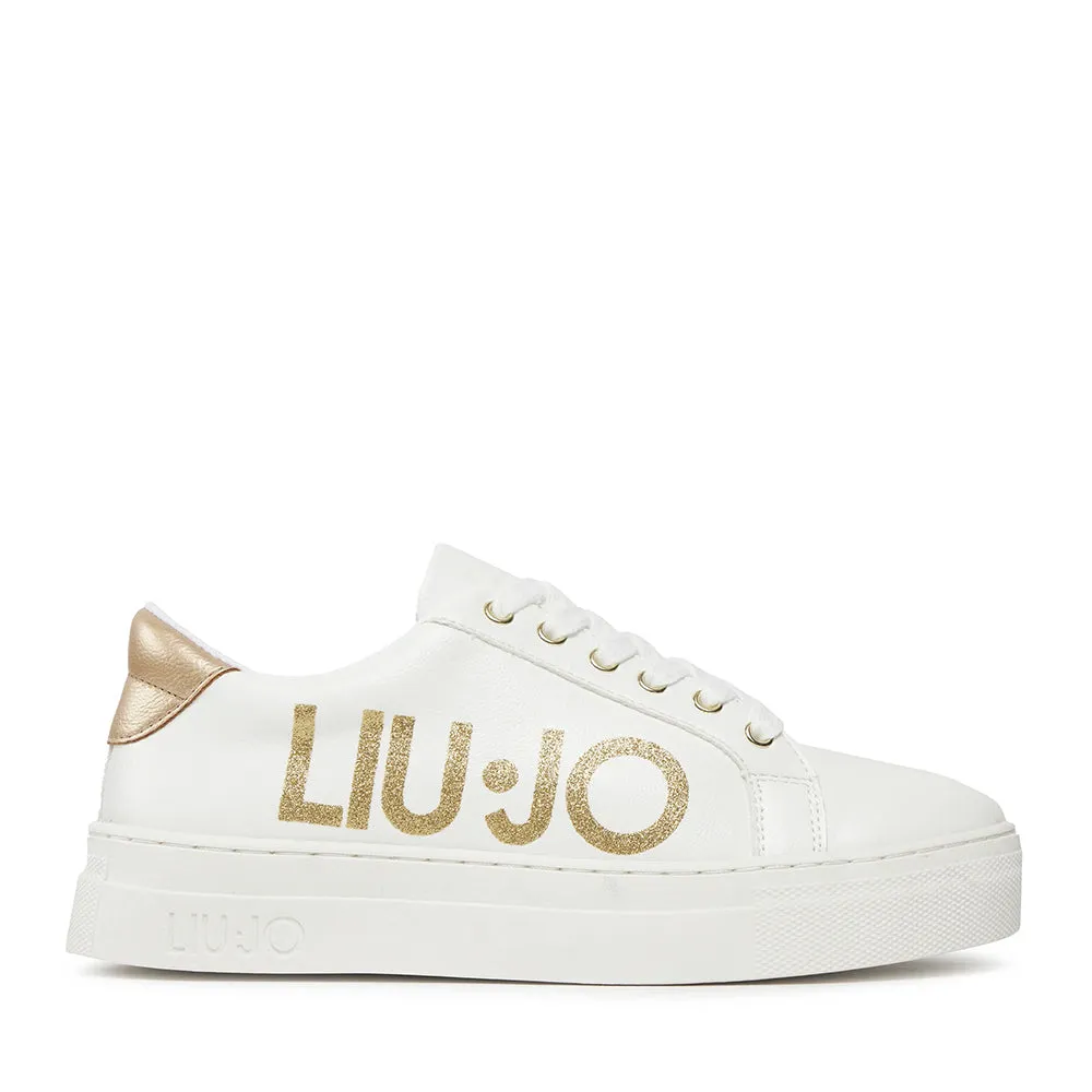 Scarpe LIU JO Alicia 631 Sneakers Bianche con Maxi Logo Glitter