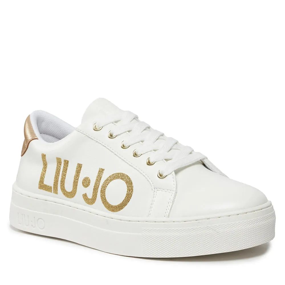 Scarpe LIU JO Alicia 631 Sneakers Bianche con Maxi Logo Glitter