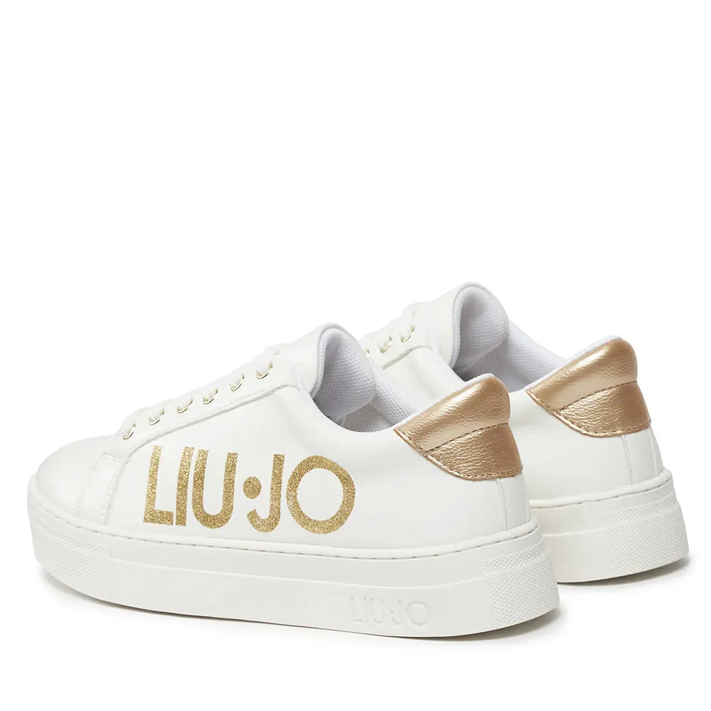 Scarpe LIU JO Alicia 631 Sneakers Bianche con Maxi Logo Glitter