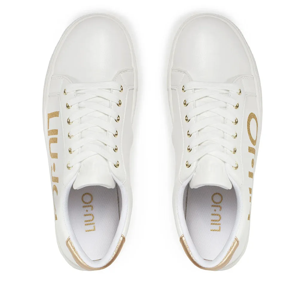 Scarpe LIU JO Alicia 631 Sneakers Bianche con Maxi Logo Glitter