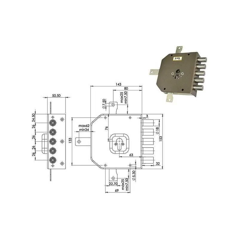SERRATURE MOIA A455 QUINT 5,Eur 82,45  Versione DESTRA