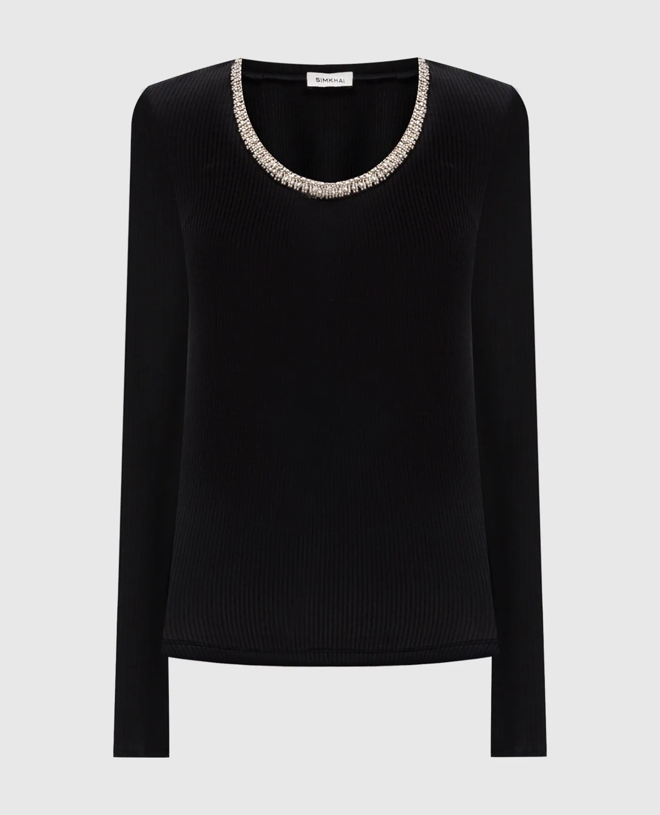 Simkhai Top Janay nero a coste con perline 5242091R