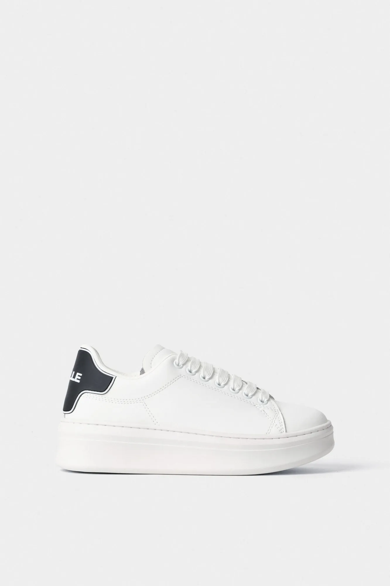 Sneakers Addict In Action Leather Bianco-Nero - Gaëlle Paris