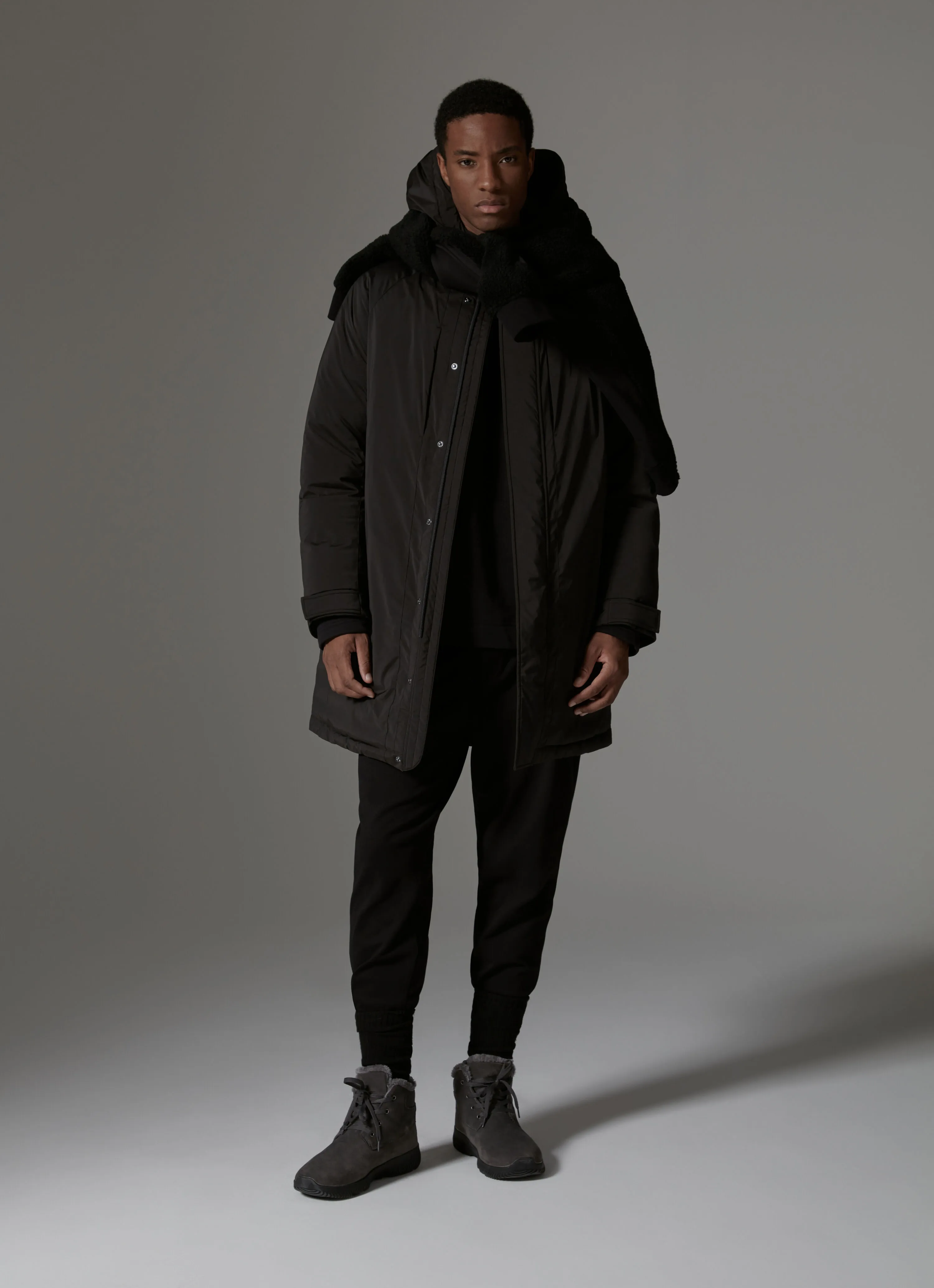 Solid-colour 3-layer fabric parka