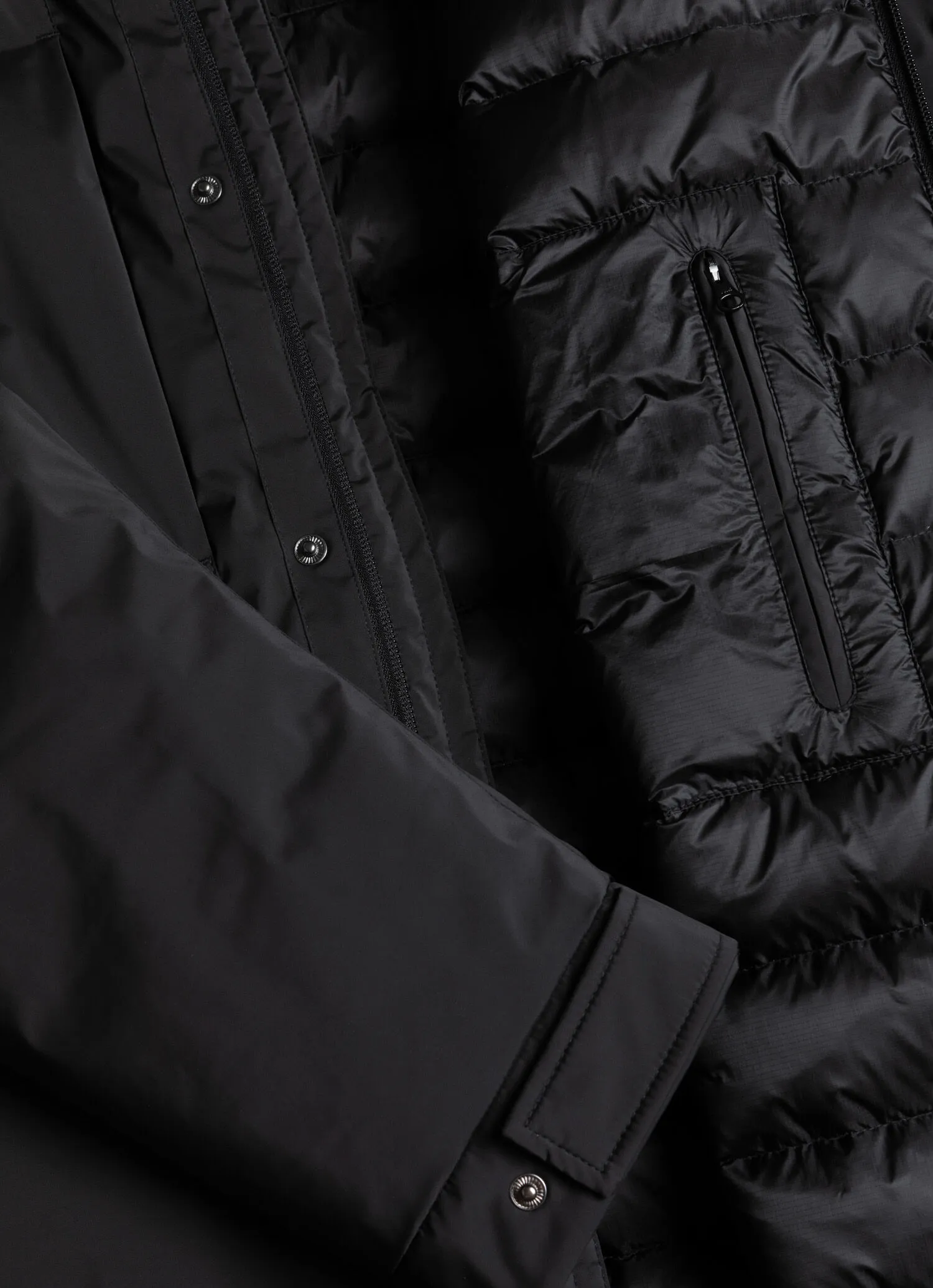 Solid-colour 3-layer fabric parka