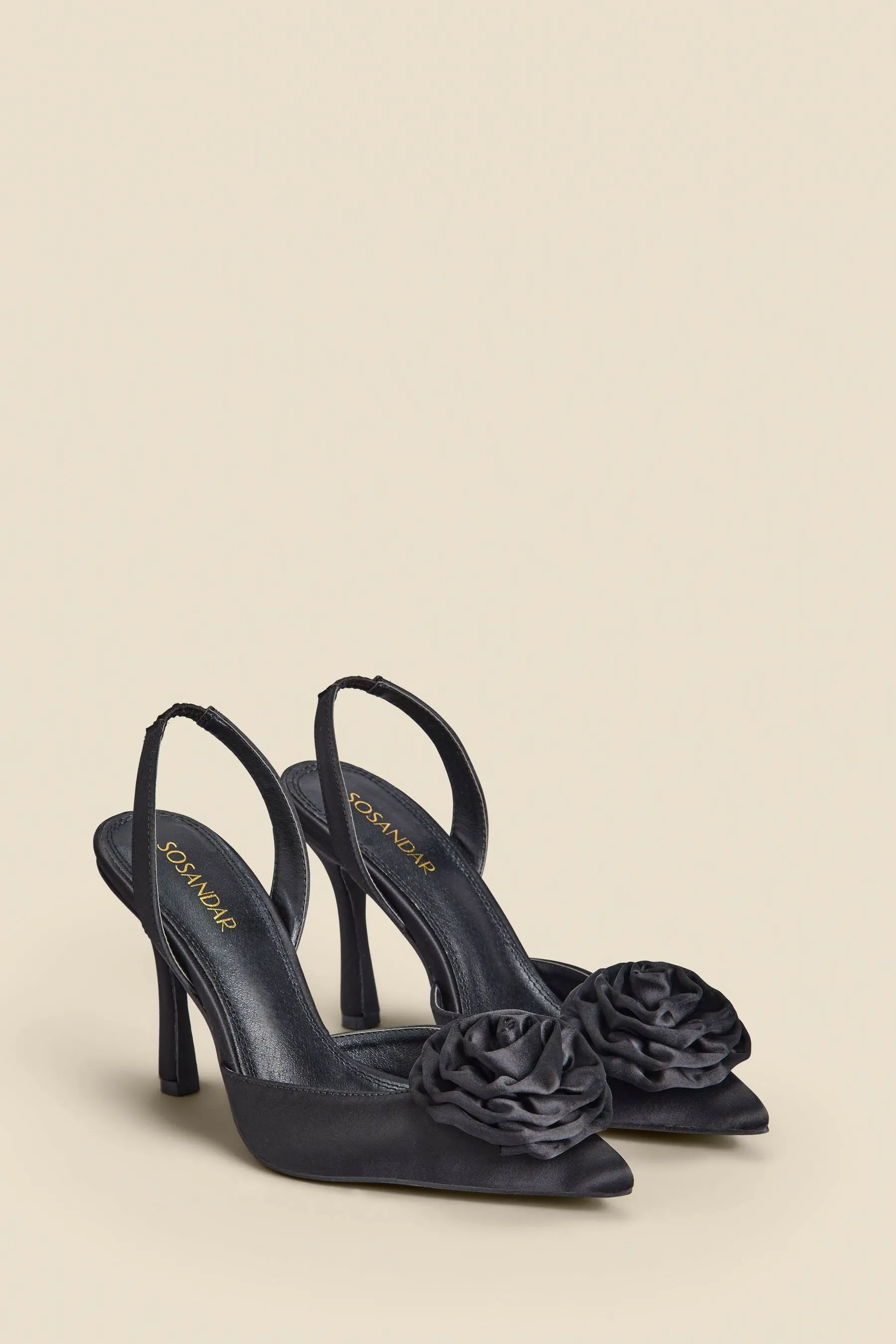 Sosandar Satin - Décolleté con tacco svasato e Scarpe cinturino posteriore