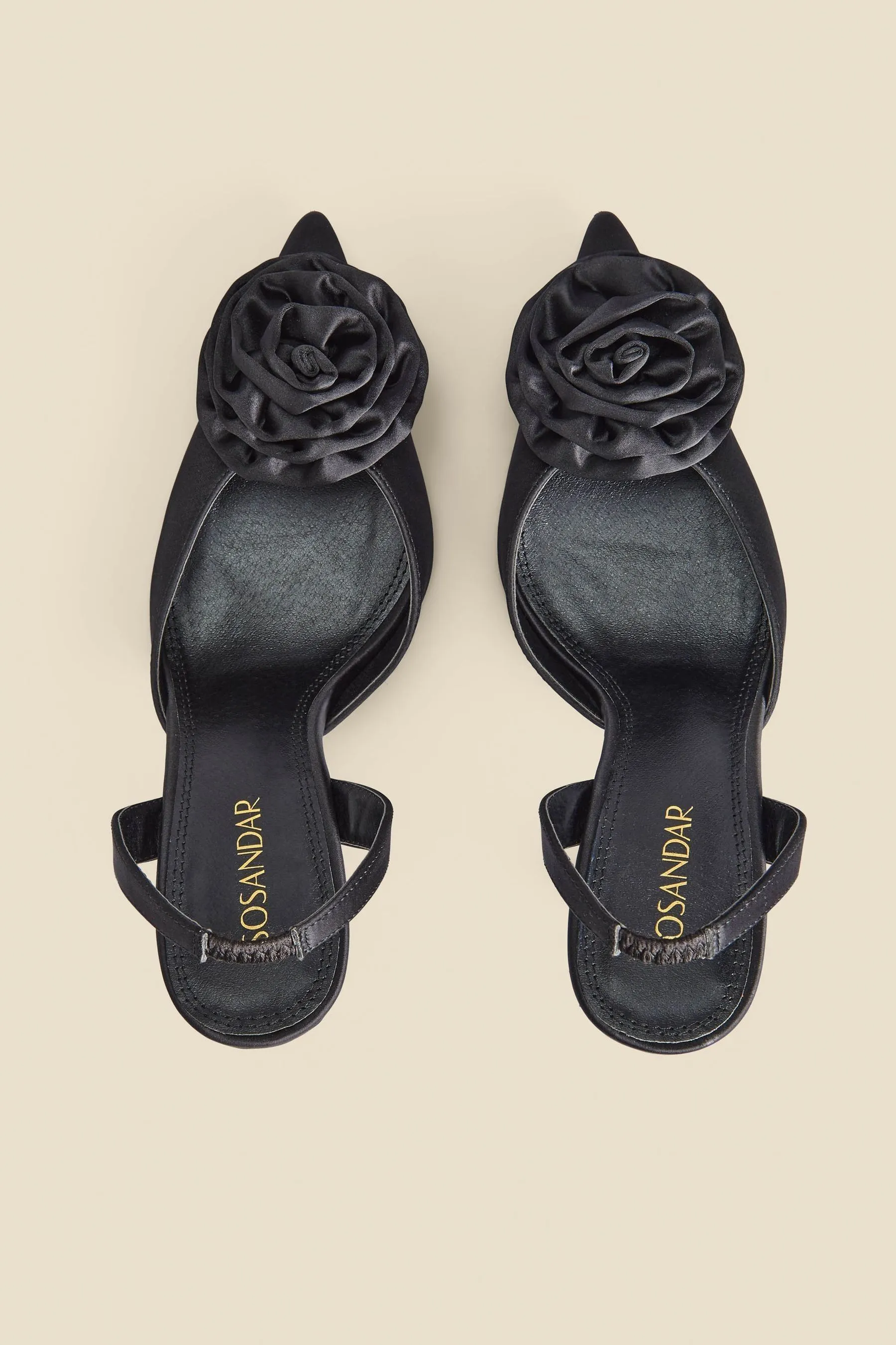 Sosandar Satin - Décolleté con tacco svasato e Scarpe cinturino posteriore