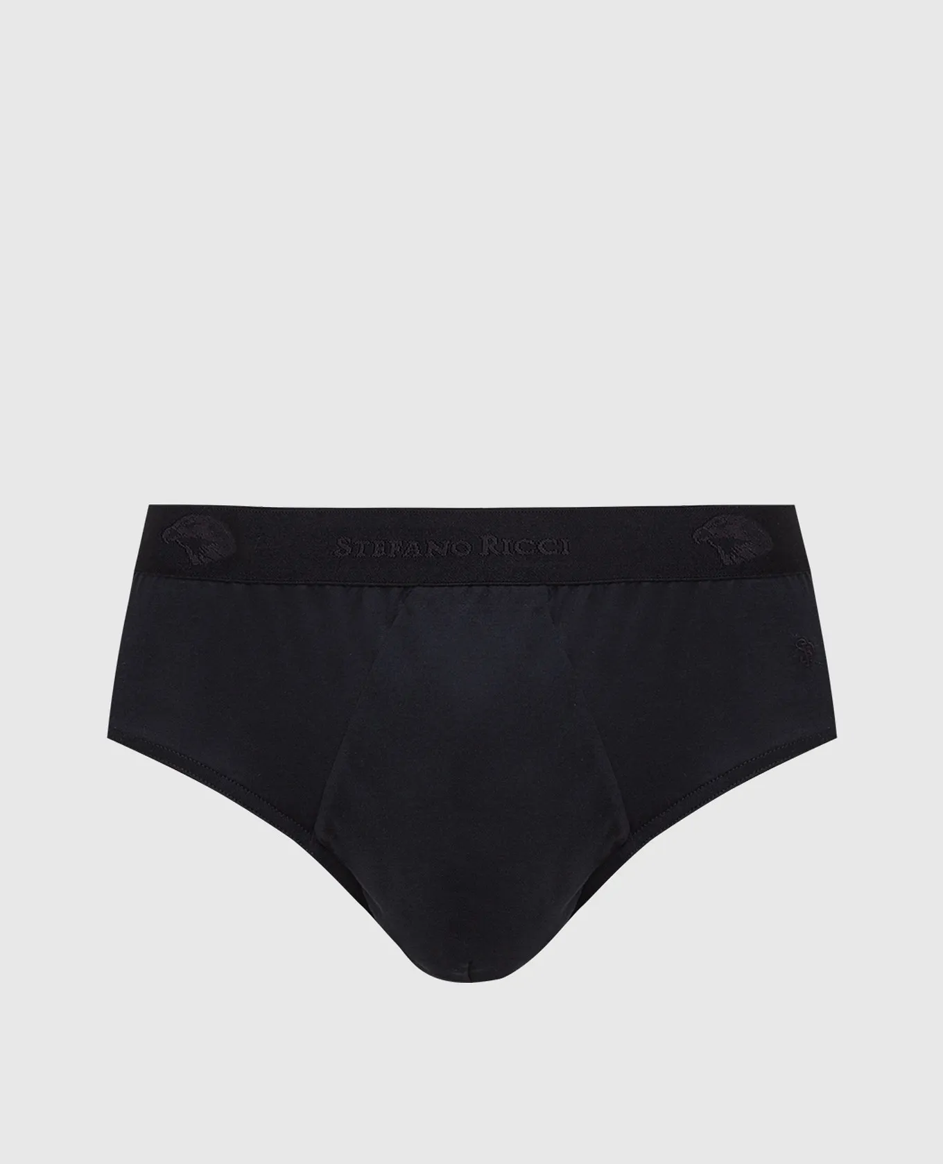 Stefano Ricci Slip nero con logo SLM2COTTON