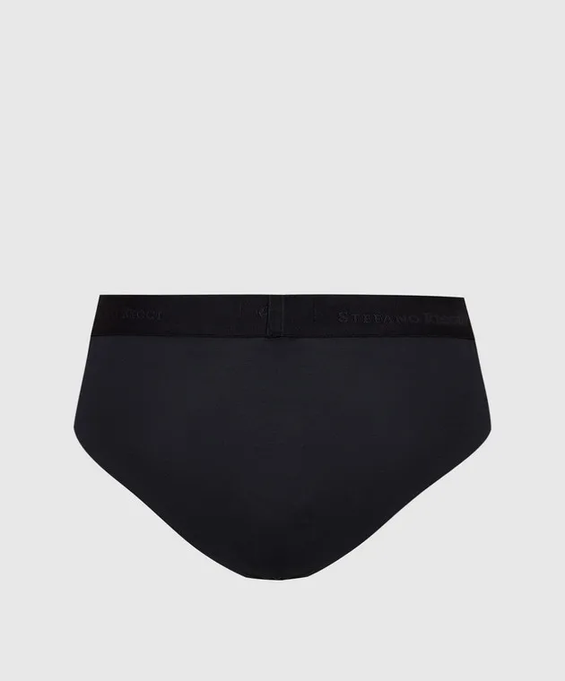 Stefano Ricci Slip nero con logo SLM2COTTON