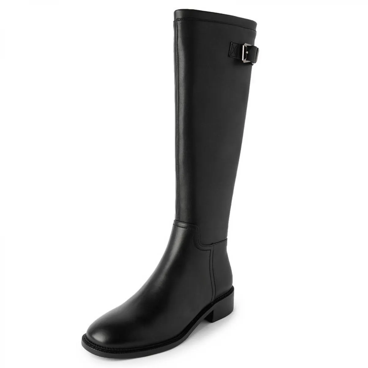 Stivali al ginocchio da donna con decorazione in metallo di marca Autunno Inverno Vera pelle Moda popolare Scarpe fresche Donna