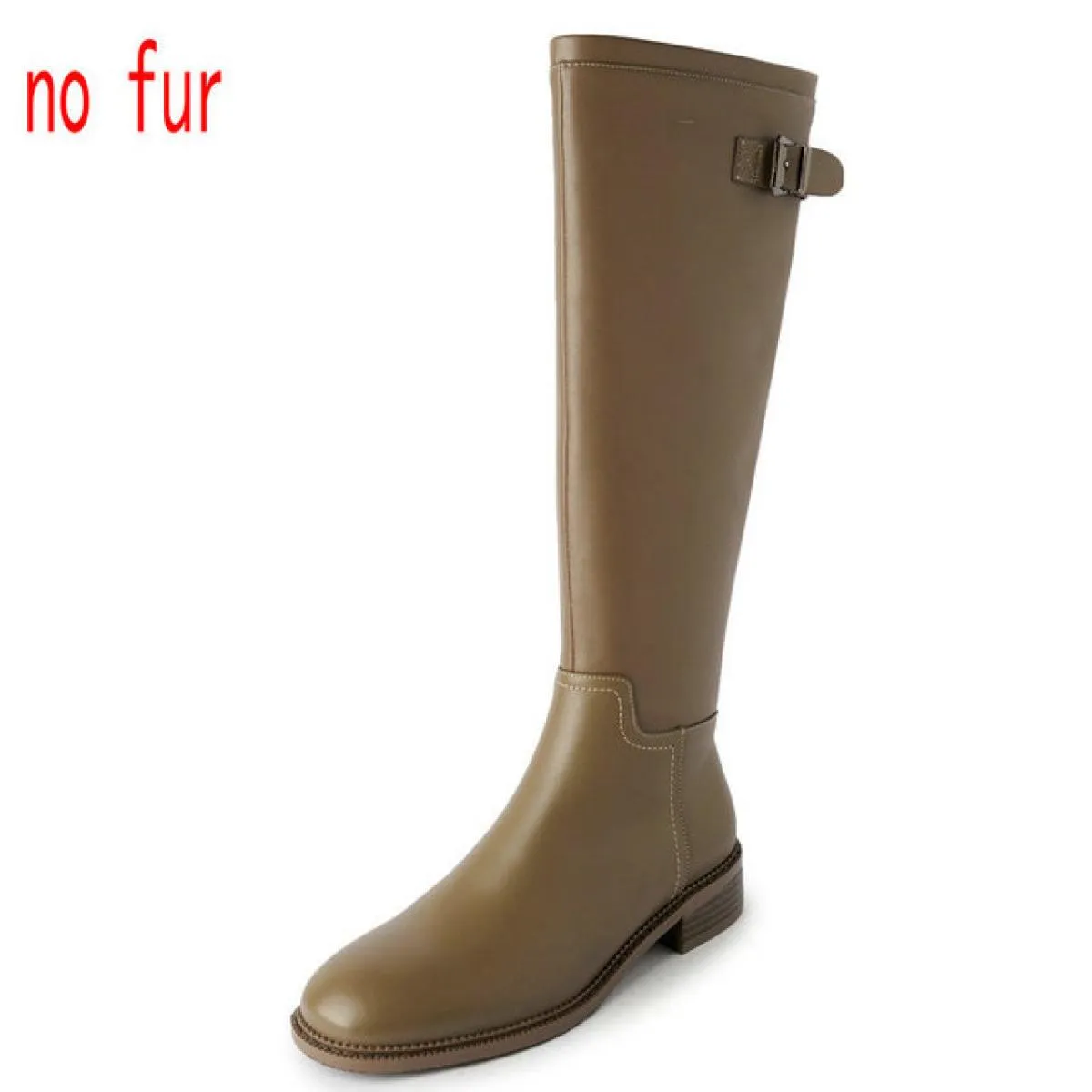 Stivali al ginocchio da donna con decorazione in metallo di marca Autunno Inverno Vera pelle Moda popolare Scarpe fresche Donna