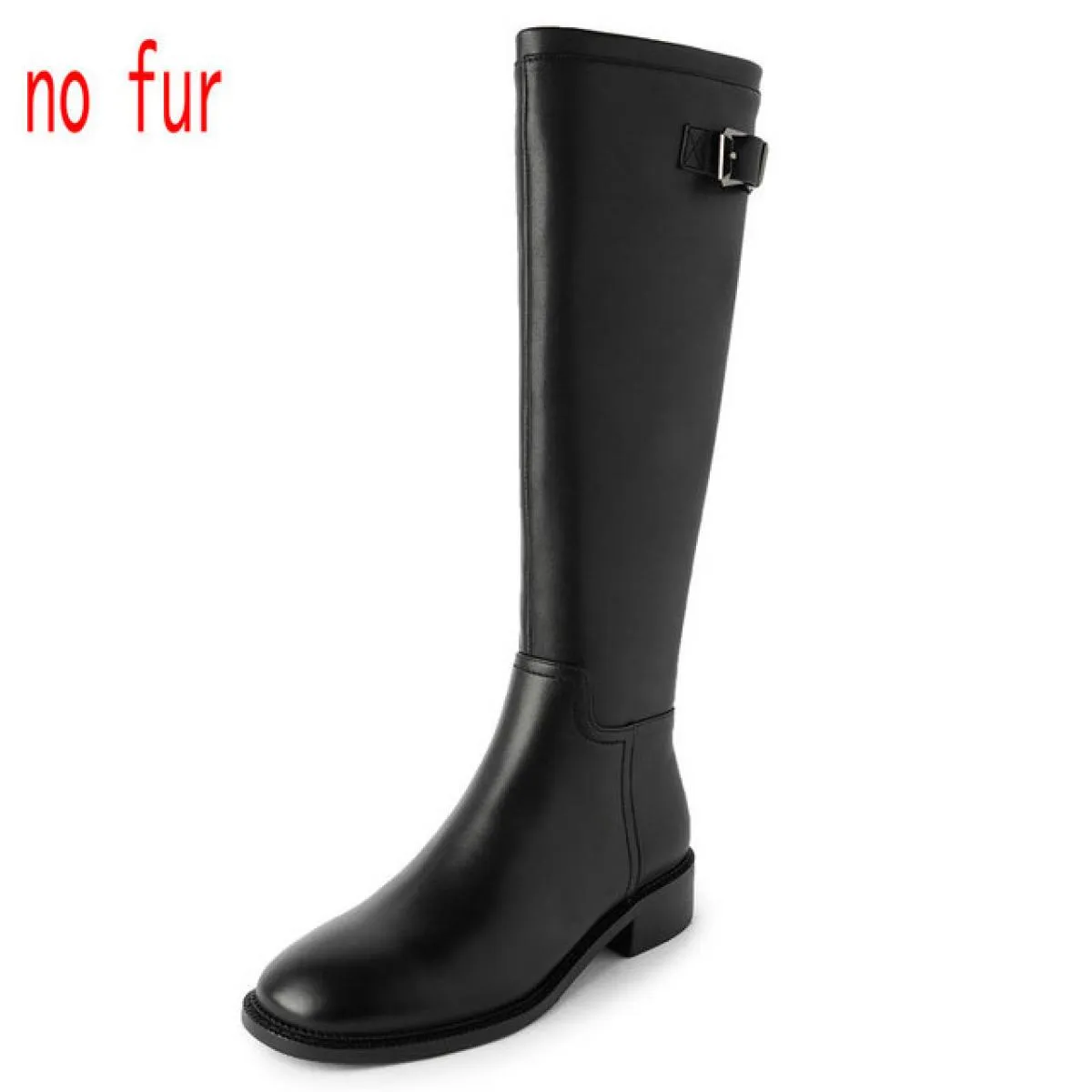Stivali al ginocchio da donna con decorazione in metallo di marca Autunno Inverno Vera pelle Moda popolare Scarpe fresche Donna