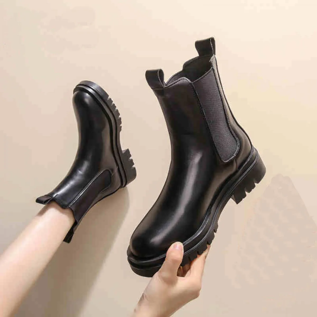 Stivali da donna con plateau, stivali da discoteca per feste per il tempo libero, scarpe in morbida pelle traspirante, stivali C