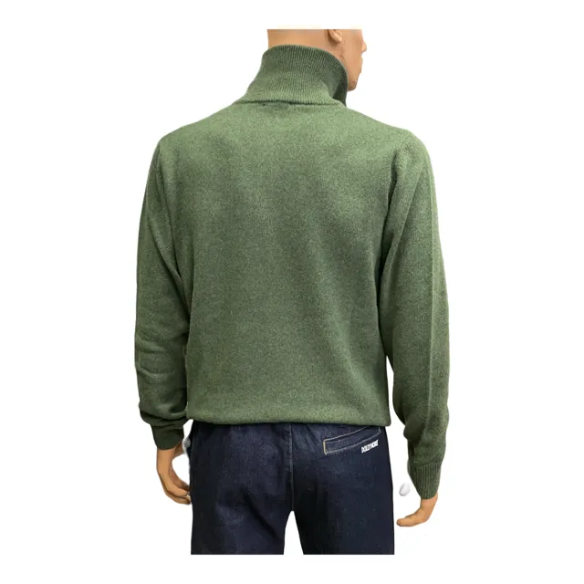Storie Italiane Maglia da uomo a collo alto mezza zip Erba/30Z verde foresta