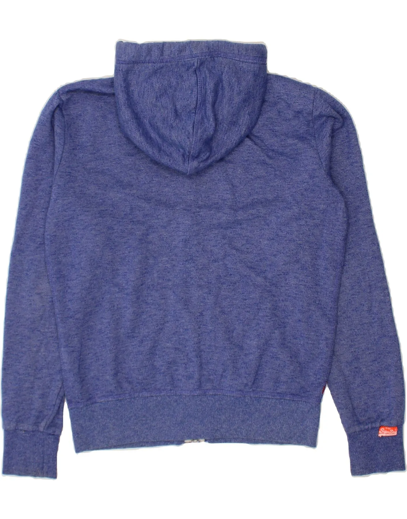SUPERDRY Mens Zip Hoodie Sweater Large Blue Cotton