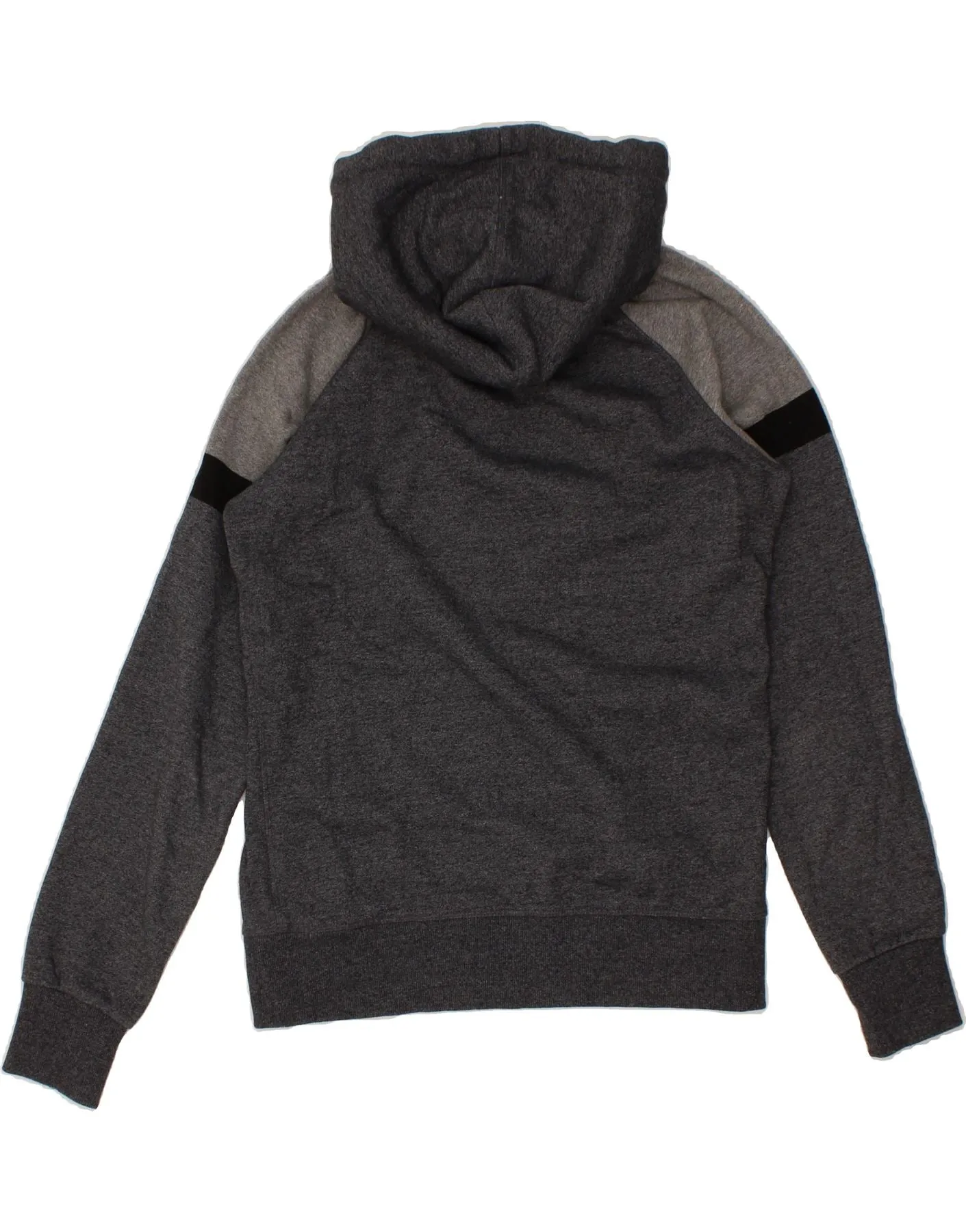 SUPERDRY Mens Zip Hoodie Sweater Large Grey Colourblock Polyester
