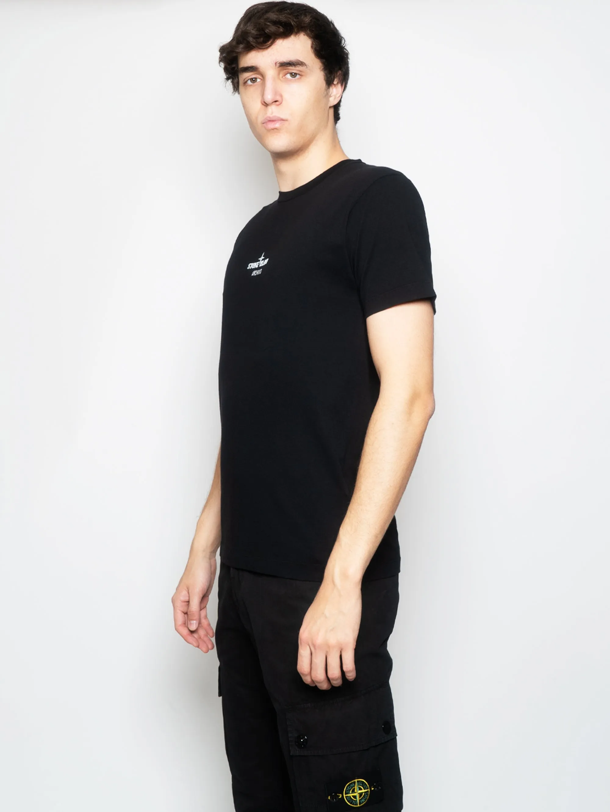 T-shirt Archivio con Stampa Nero