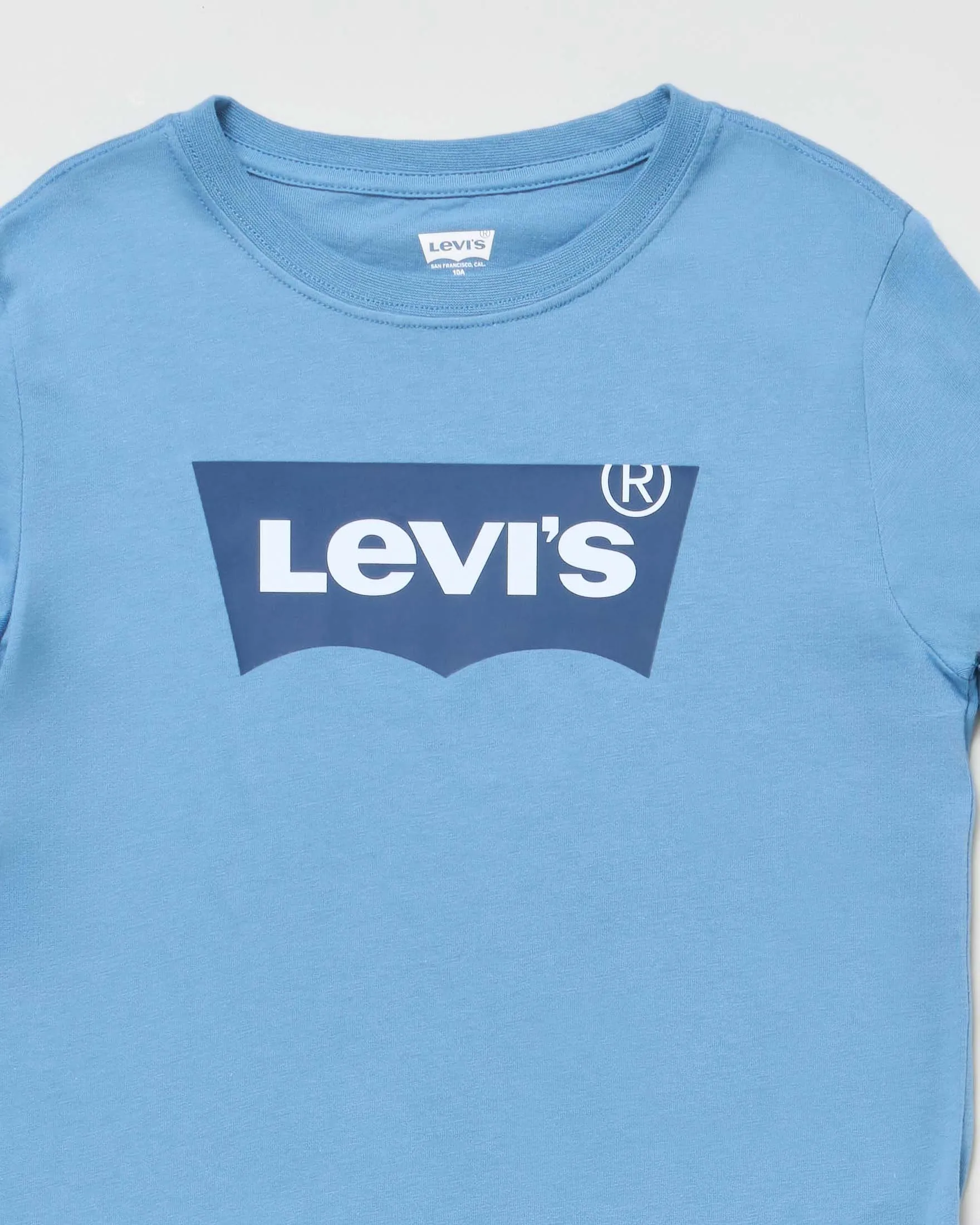 T-shirt avio a maniche corte con logo batwing blu 10-16 anni