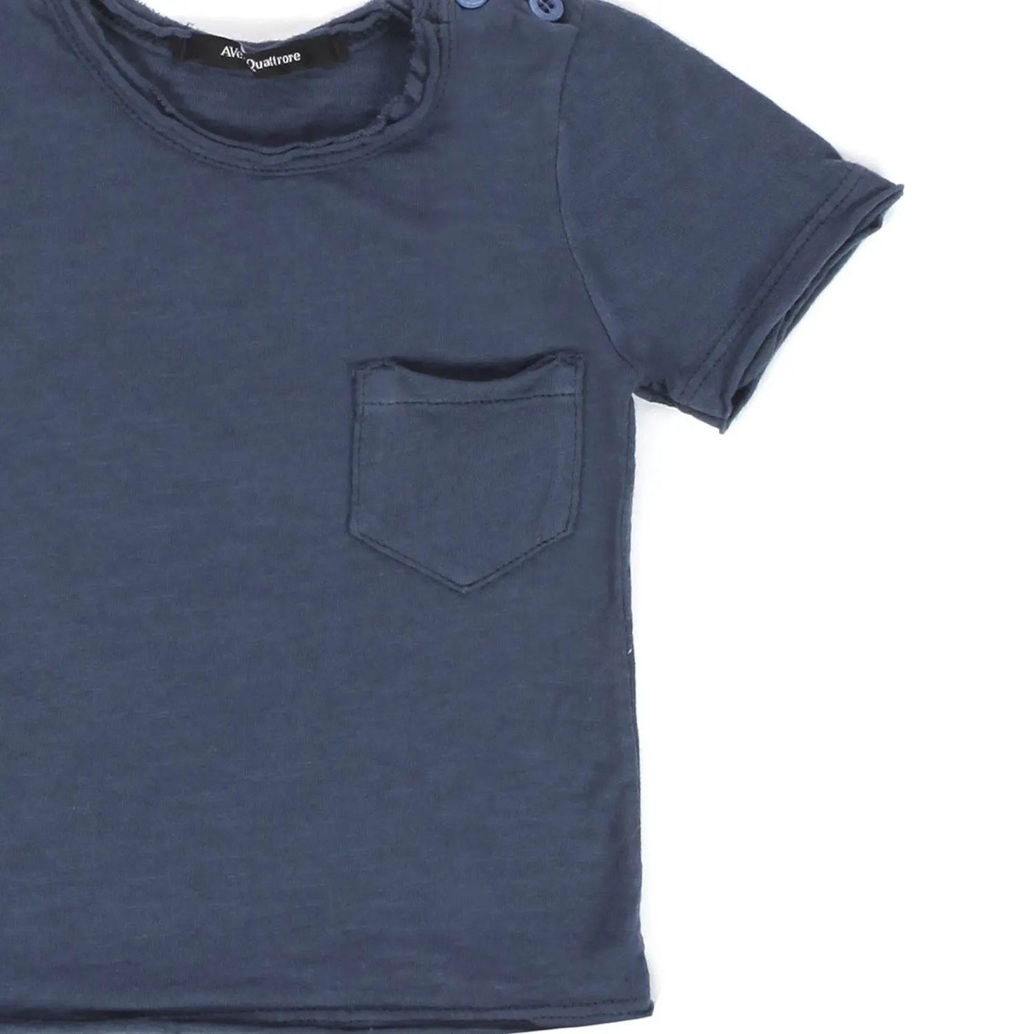 T-Shirt Blu Con Taschino Baby Unisex