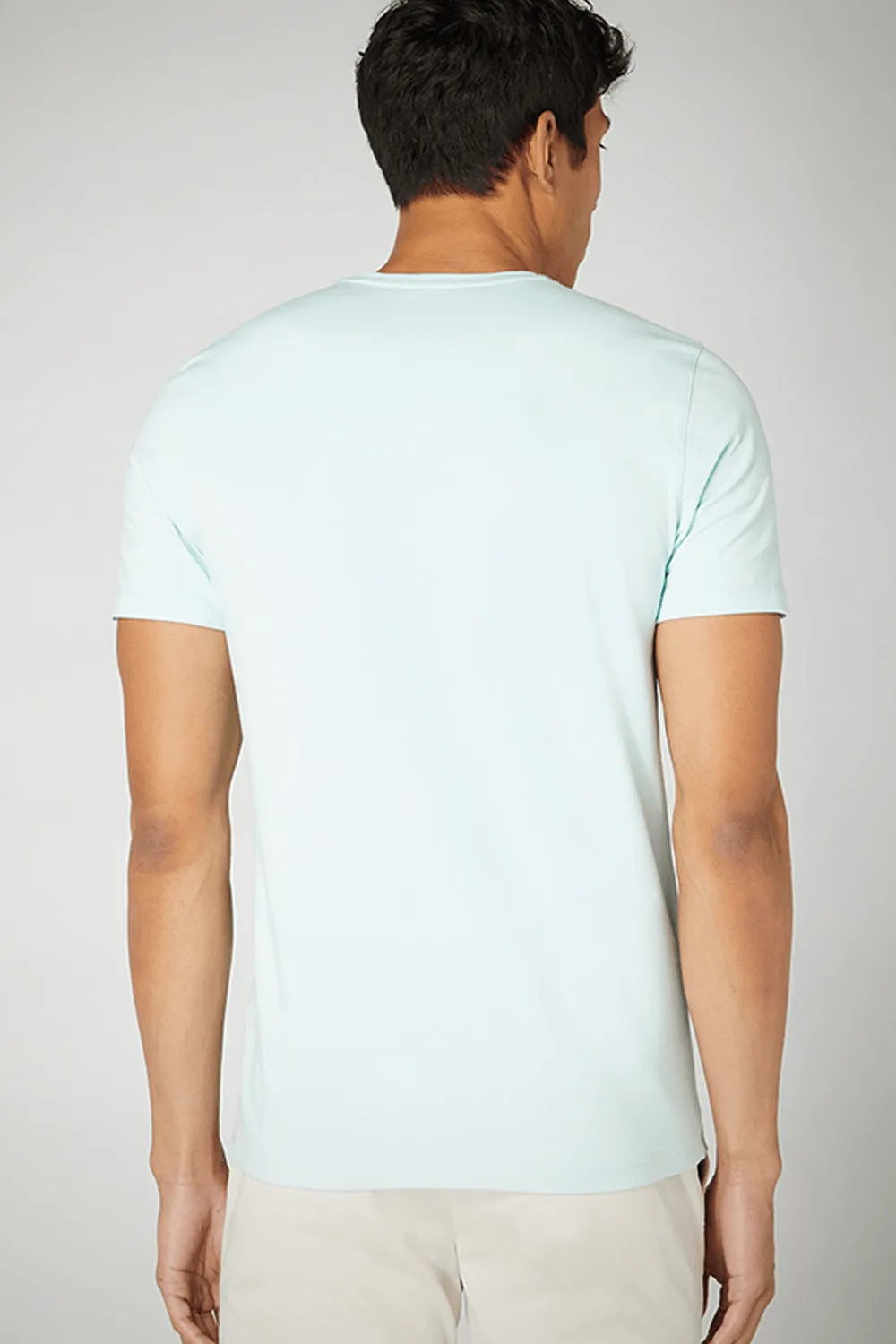 Tapered Fit Cotton-Stretch T-Shirt Turquoise