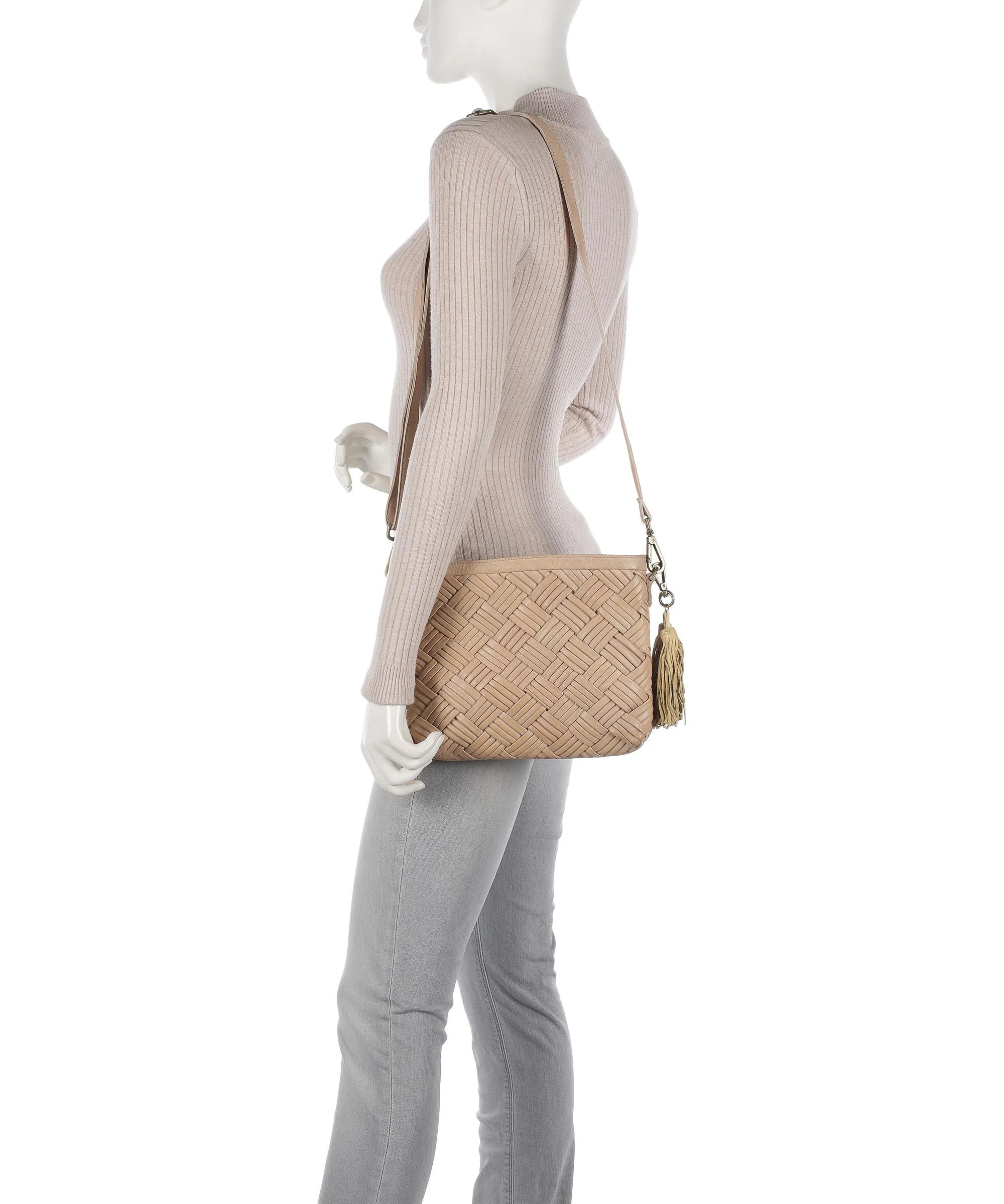 Taschendieb Wien Sommerergasse 3 Borsa a tracolla pelle di vacchetta finemente grana, pelle di pecora beige  