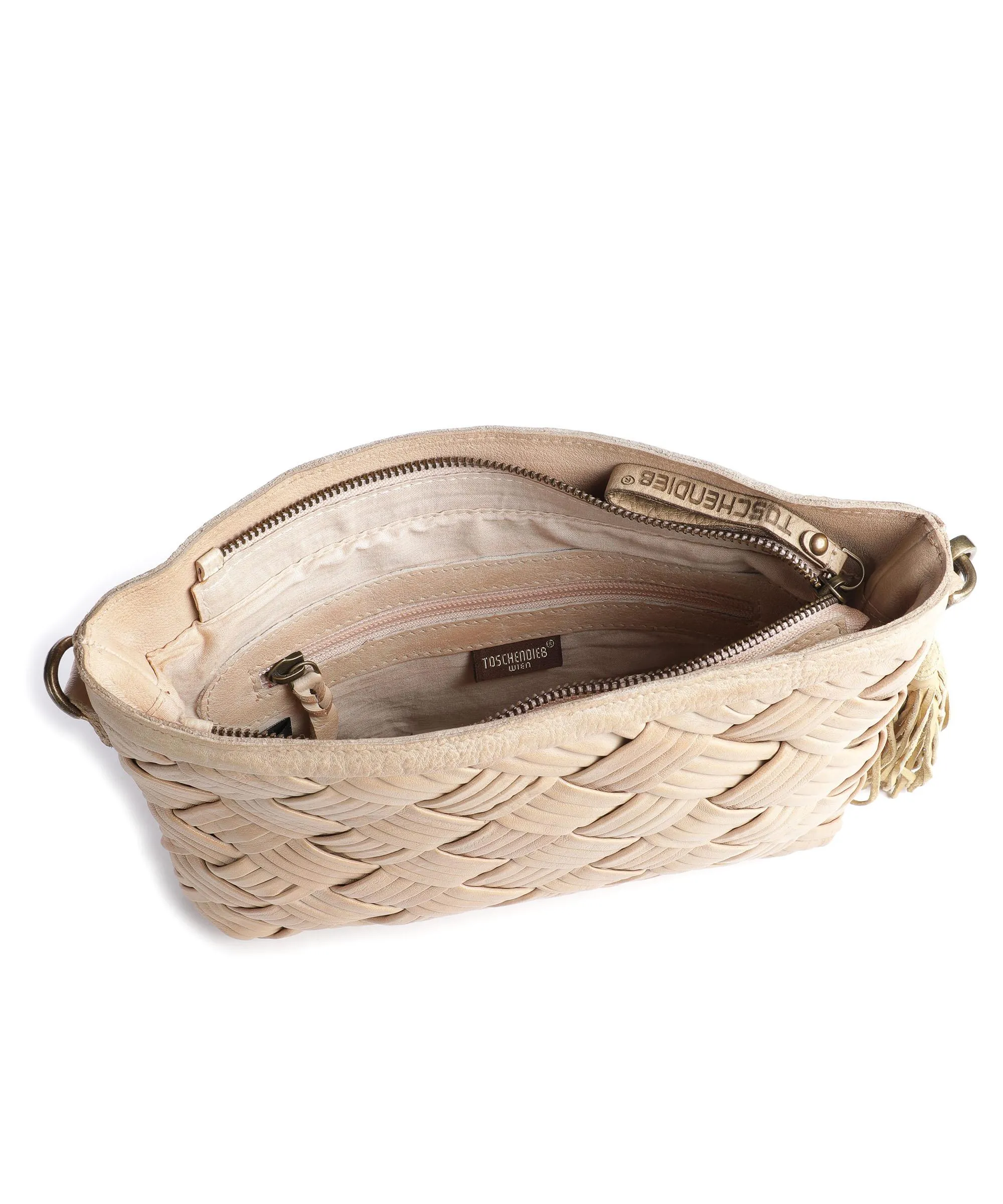  Taschendieb Wien Sommerergasse 3 Borsa a tracolla pelle di vacchetta finemente grana, pelle di pecora beige  