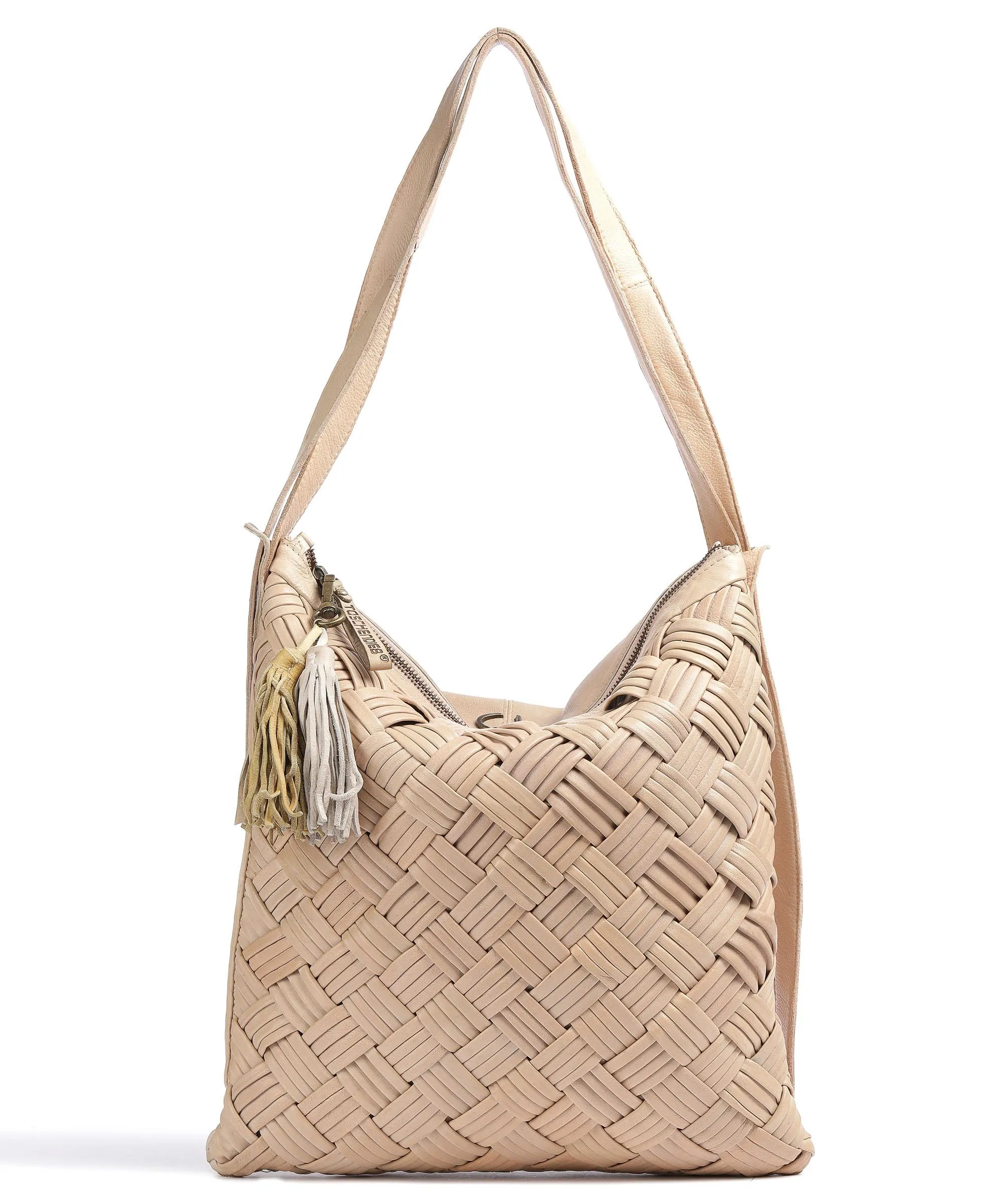  Taschendieb Wien Sommerergasse 6 Borsa a zainetto pelle di vacchetta grana beige  