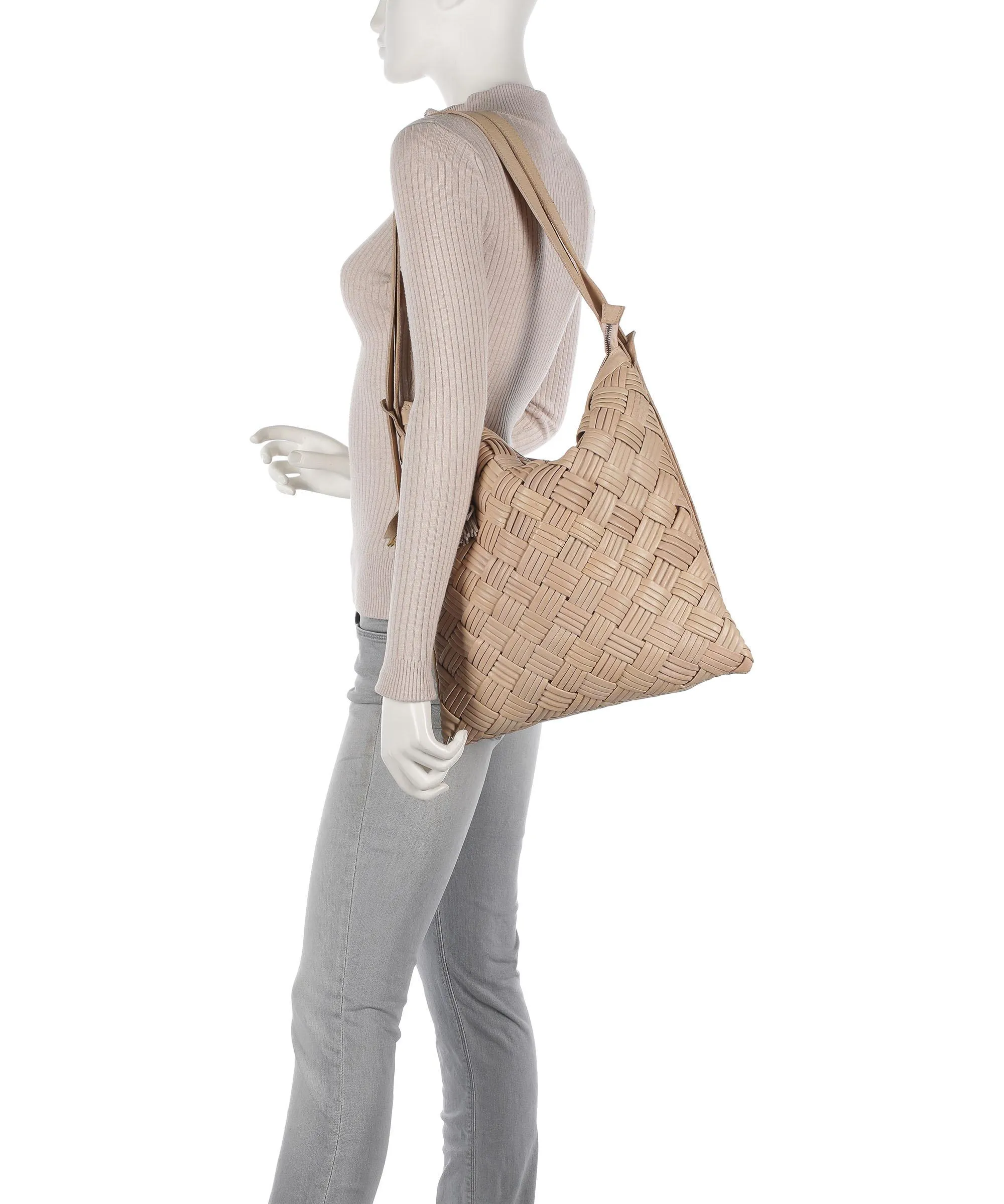  Taschendieb Wien Sommerergasse 6 Borsa a zainetto pelle di vacchetta grana beige  