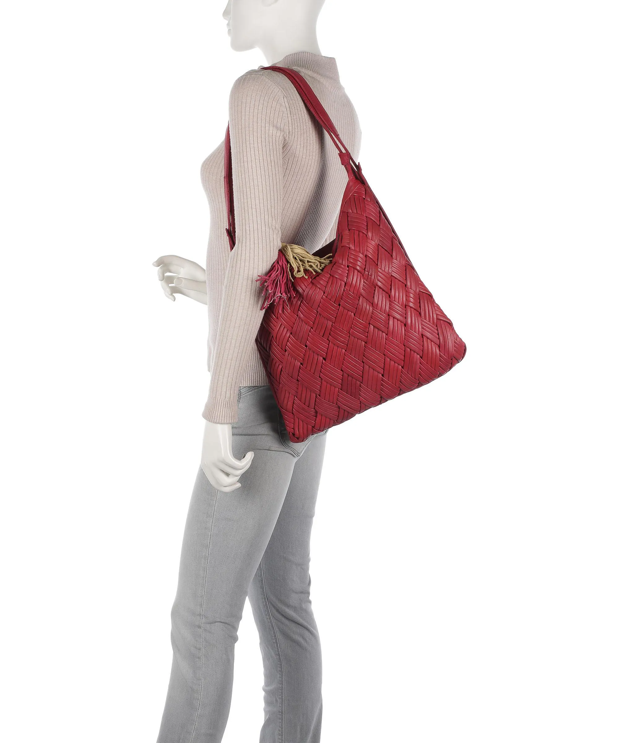  Taschendieb Wien Sommerergasse 6 Borsa a zainetto pelle di vacchetta grana pink  