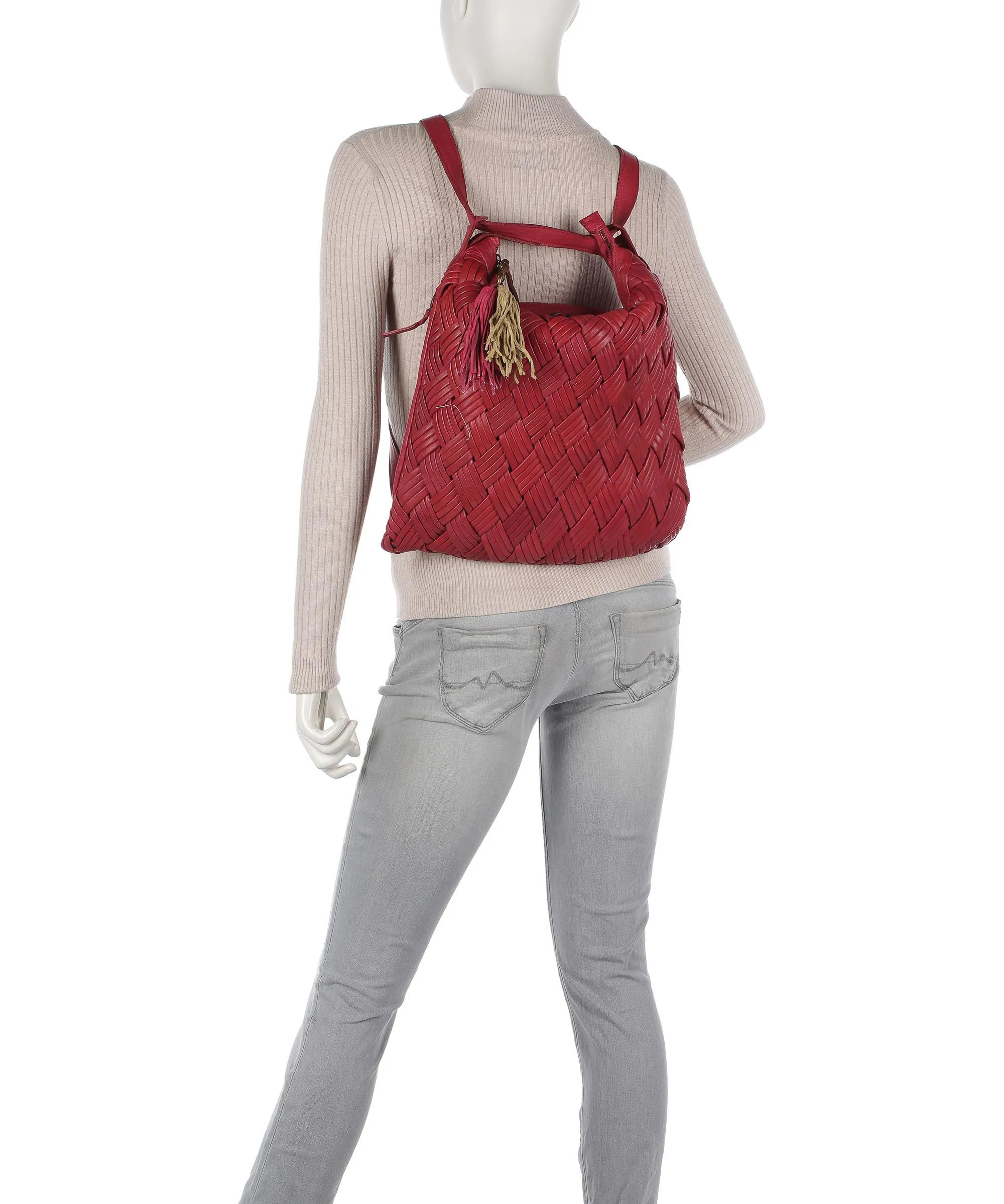  Taschendieb Wien Sommerergasse 6 Borsa a zainetto pelle di vacchetta grana pink  