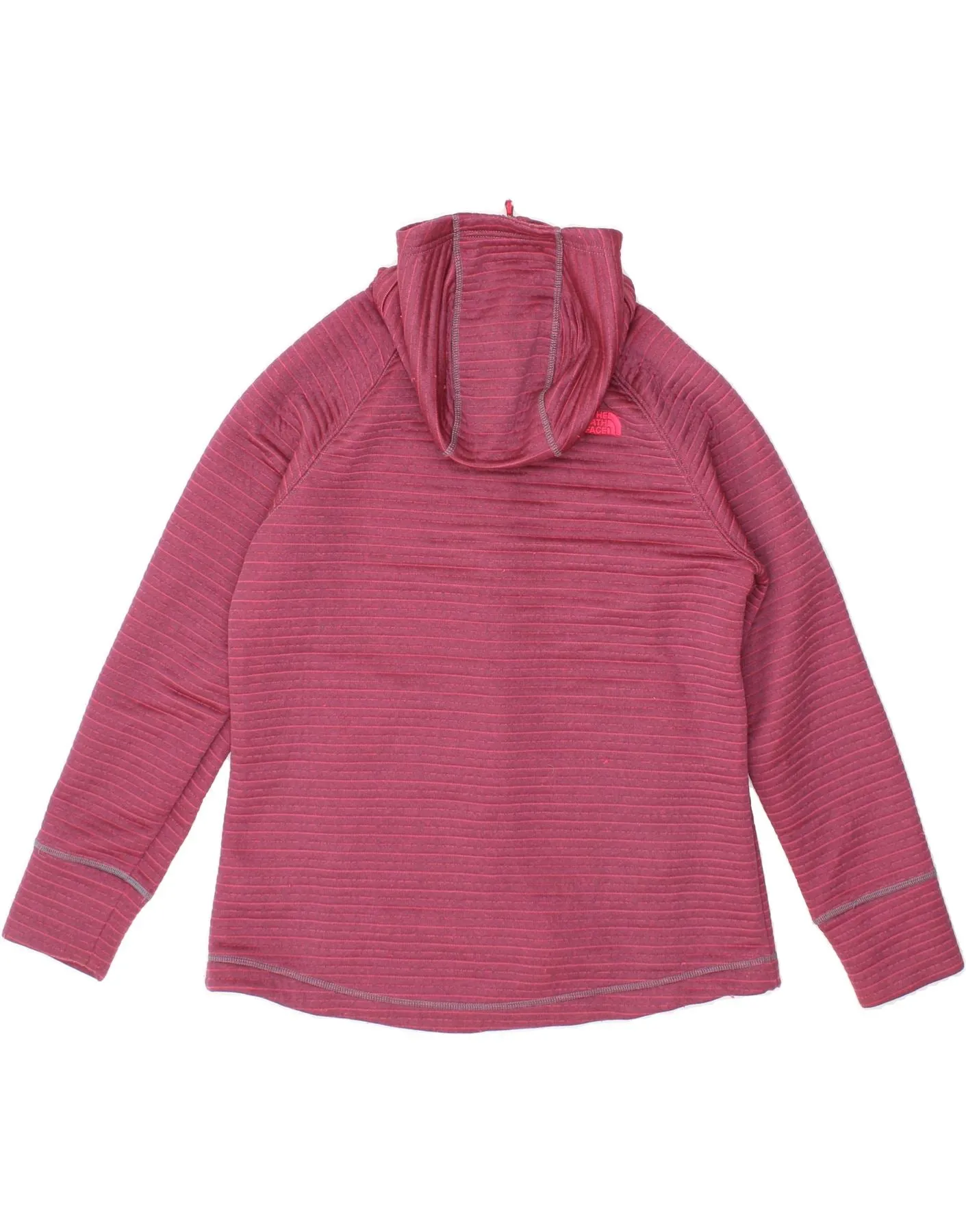 THE NORTH FACE Womens Zip Hoodie Sweater UK 18 XL Burgundy Pinstripe
