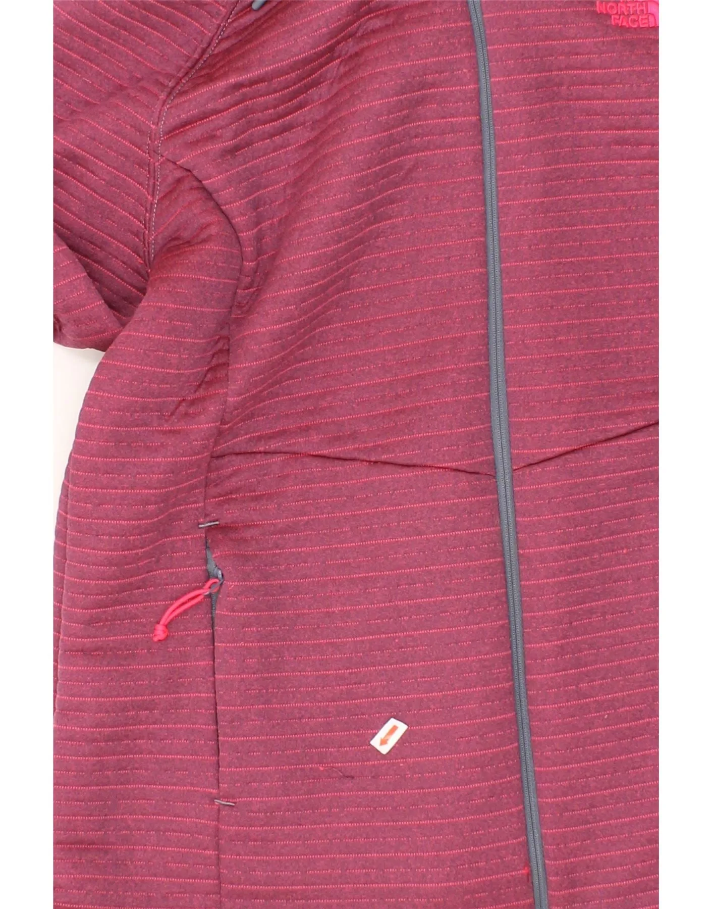 THE NORTH FACE Womens Zip Hoodie Sweater UK 18 XL Burgundy Pinstripe