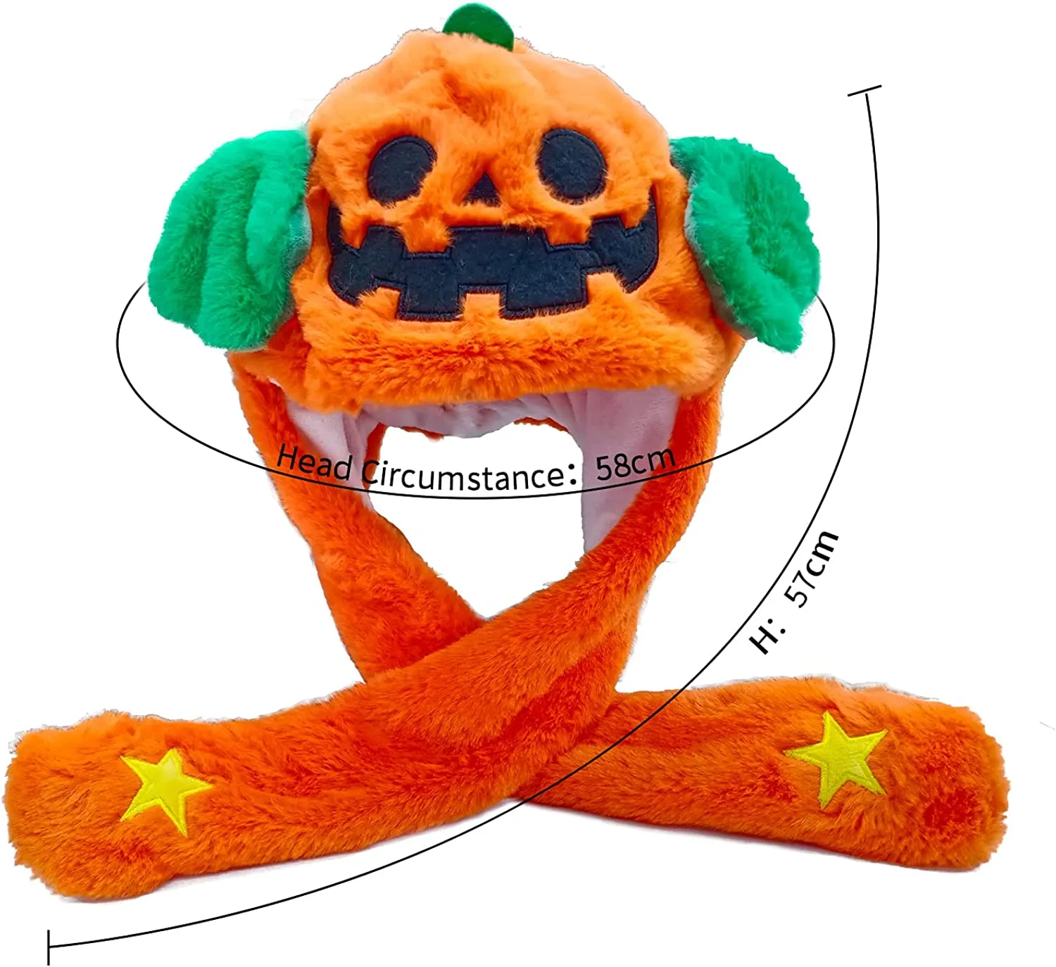 Tocwick, cappellino a forma di zucca, cappello, cappellino a forma di mano in peluche, divertente accessorio per feste in masche