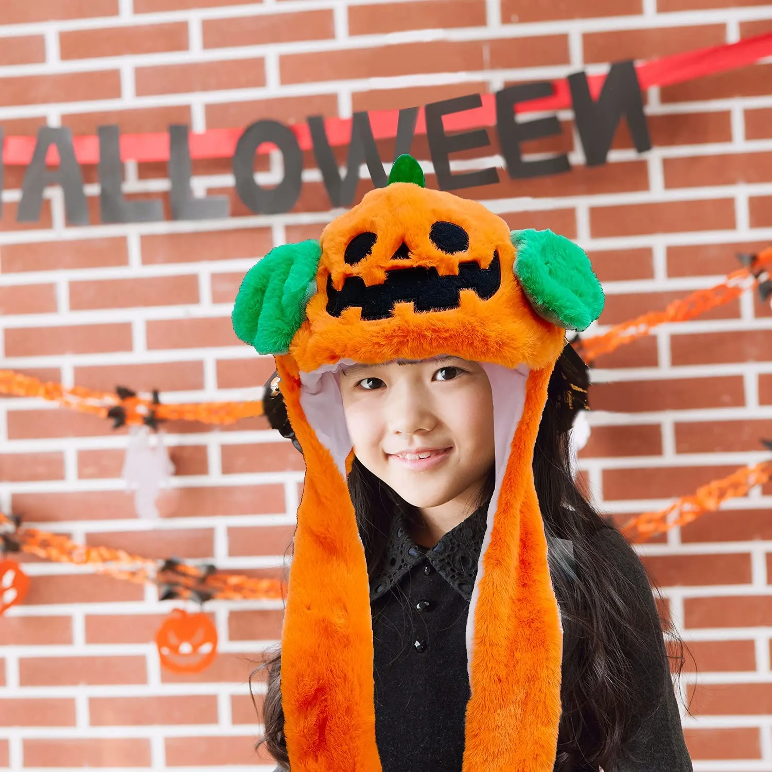 Tocwick, cappellino a forma di zucca, cappello, cappellino a forma di mano in peluche, divertente accessorio per feste in masche