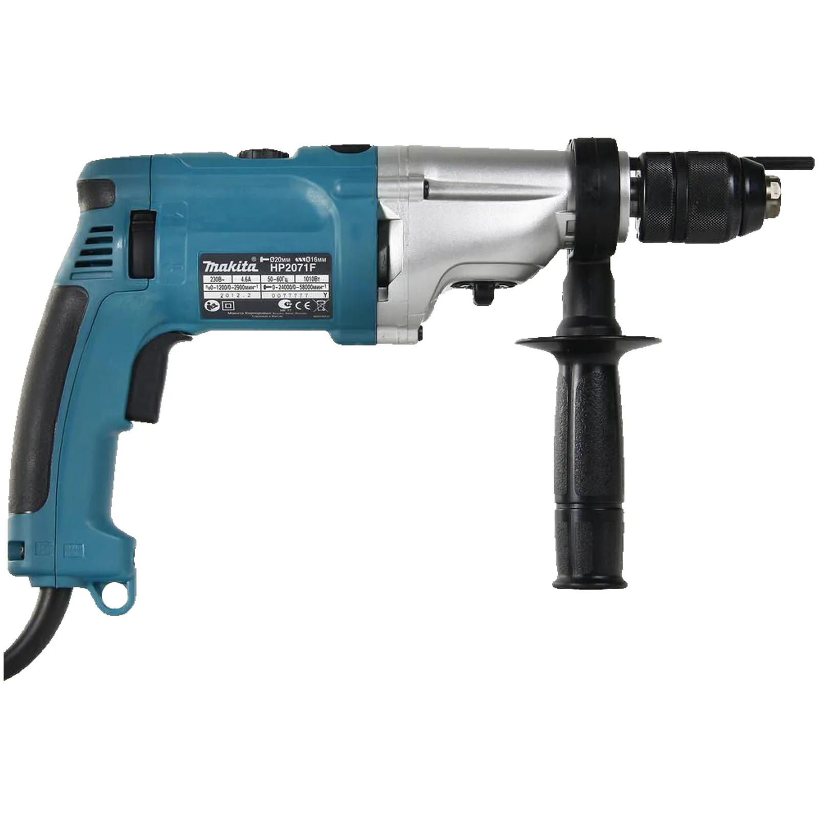 Trapano con Percussione Elettrico MAKITA Mandrino 13mm Potenza 1010 Watt e 2 Velocità modello HP2071FJ