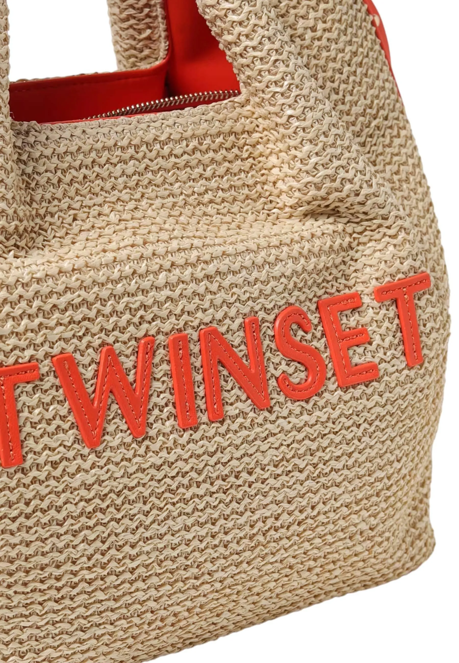TWINSET Borsa Tote Donna Paglia Orange 241TD8281